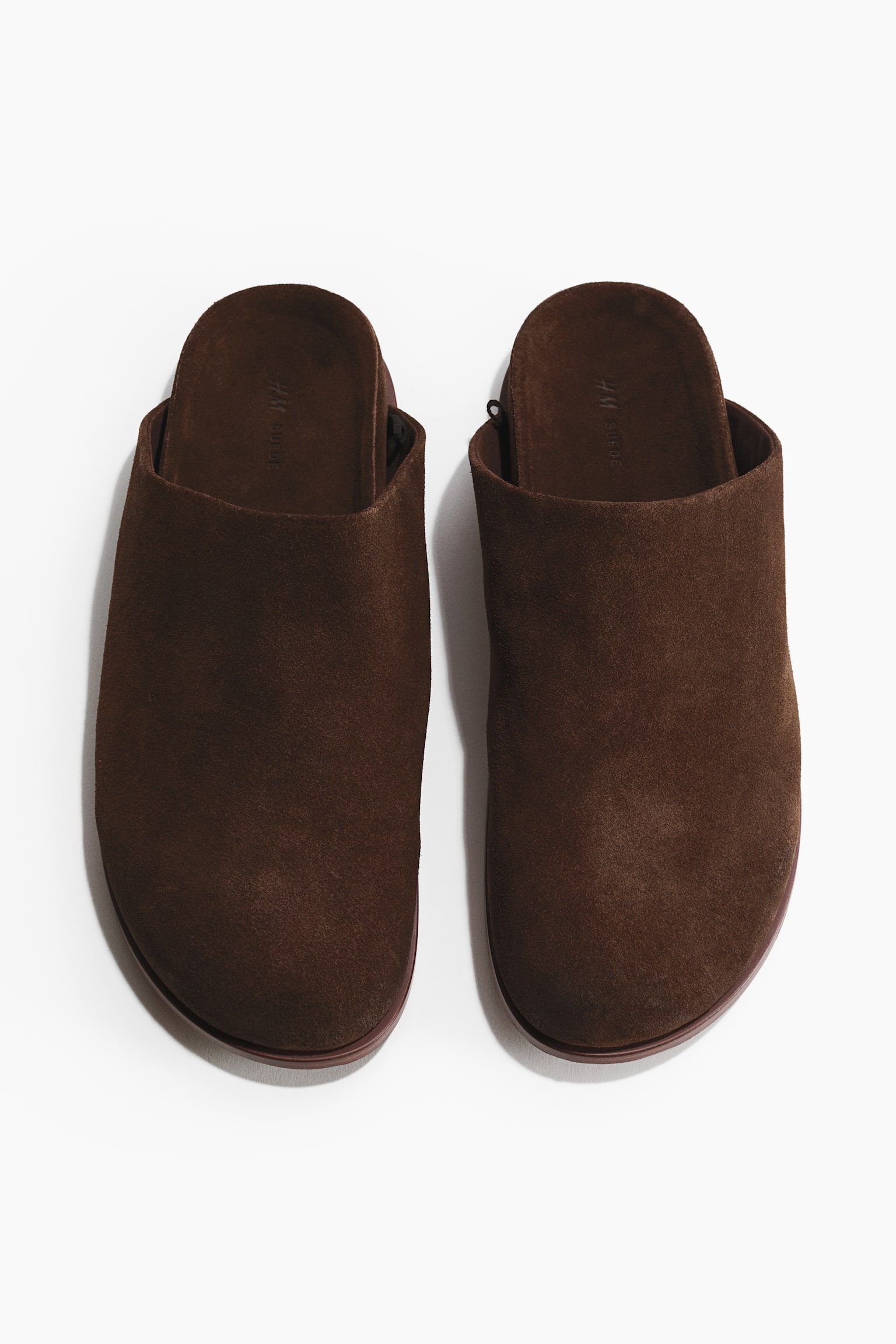 Mules em camurça com palmilhas - Castanho escuro/Preto/Bege - 2