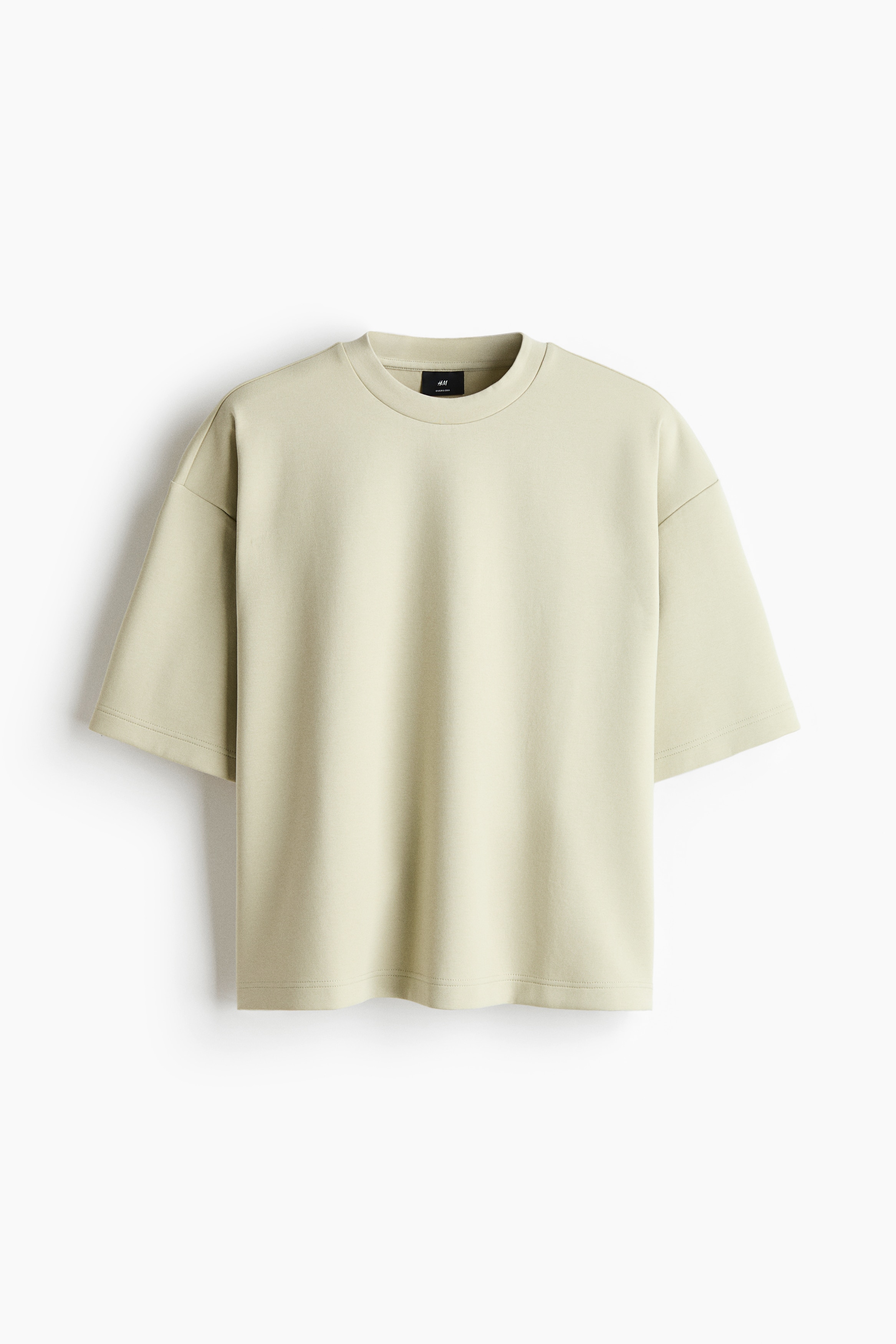 Oversized-Fit Scuba T-Shirt - Light dusty green/Cream/Dark khaki green/Light gray melange