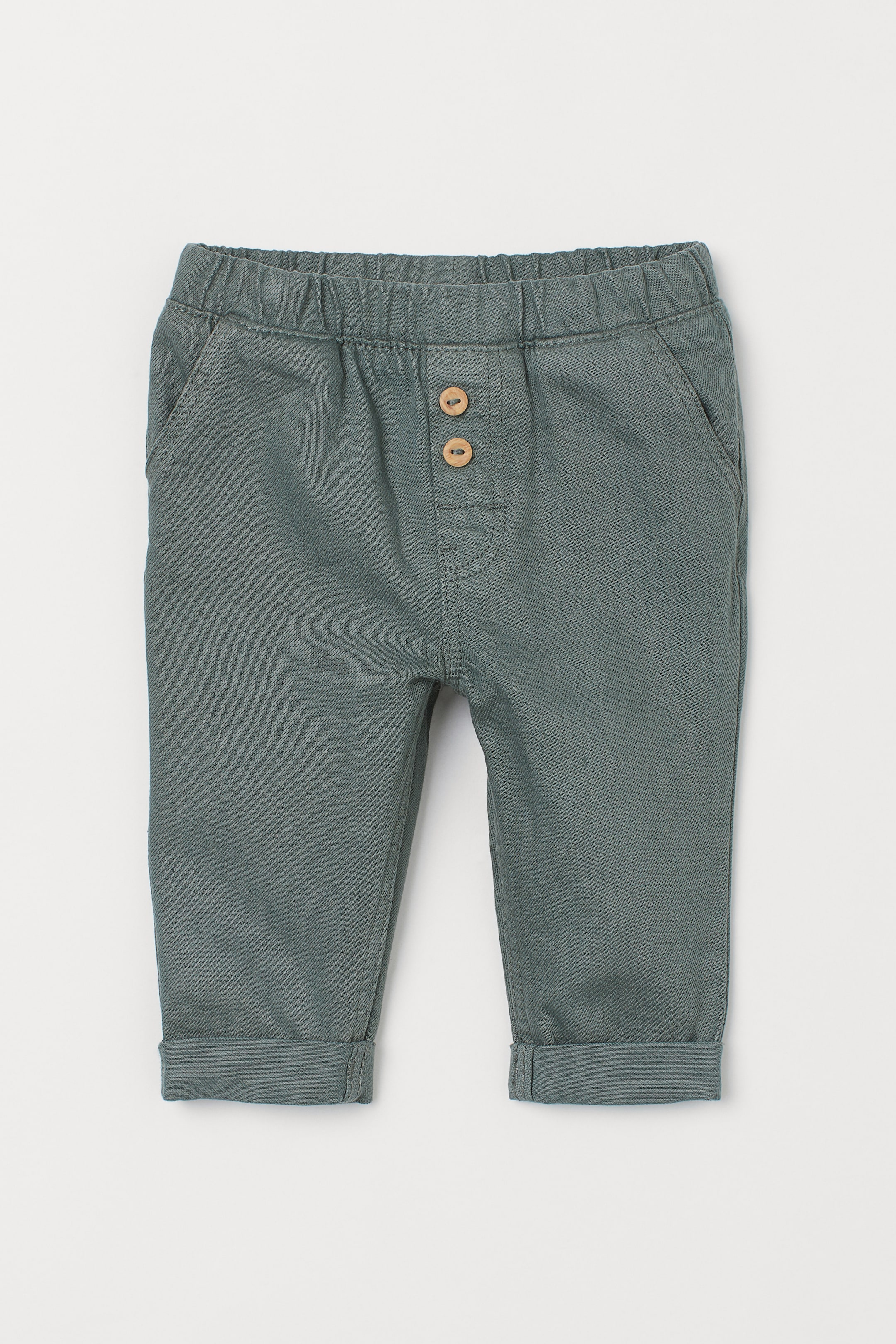 Se større billede: Bomuldsbukser - Støvet grøn - BØRN | H&M DK 1