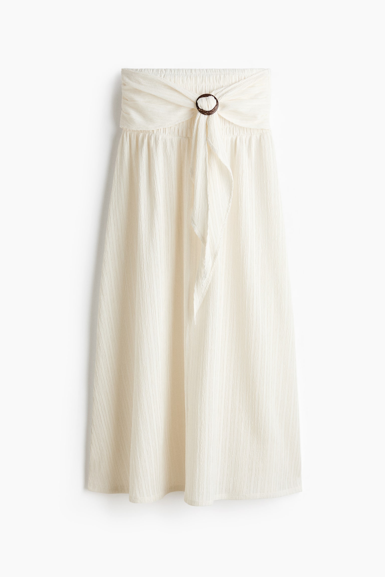 Женская юбка H&M Crinkled Tie-Belt, цвет: Кремовый — фото 1