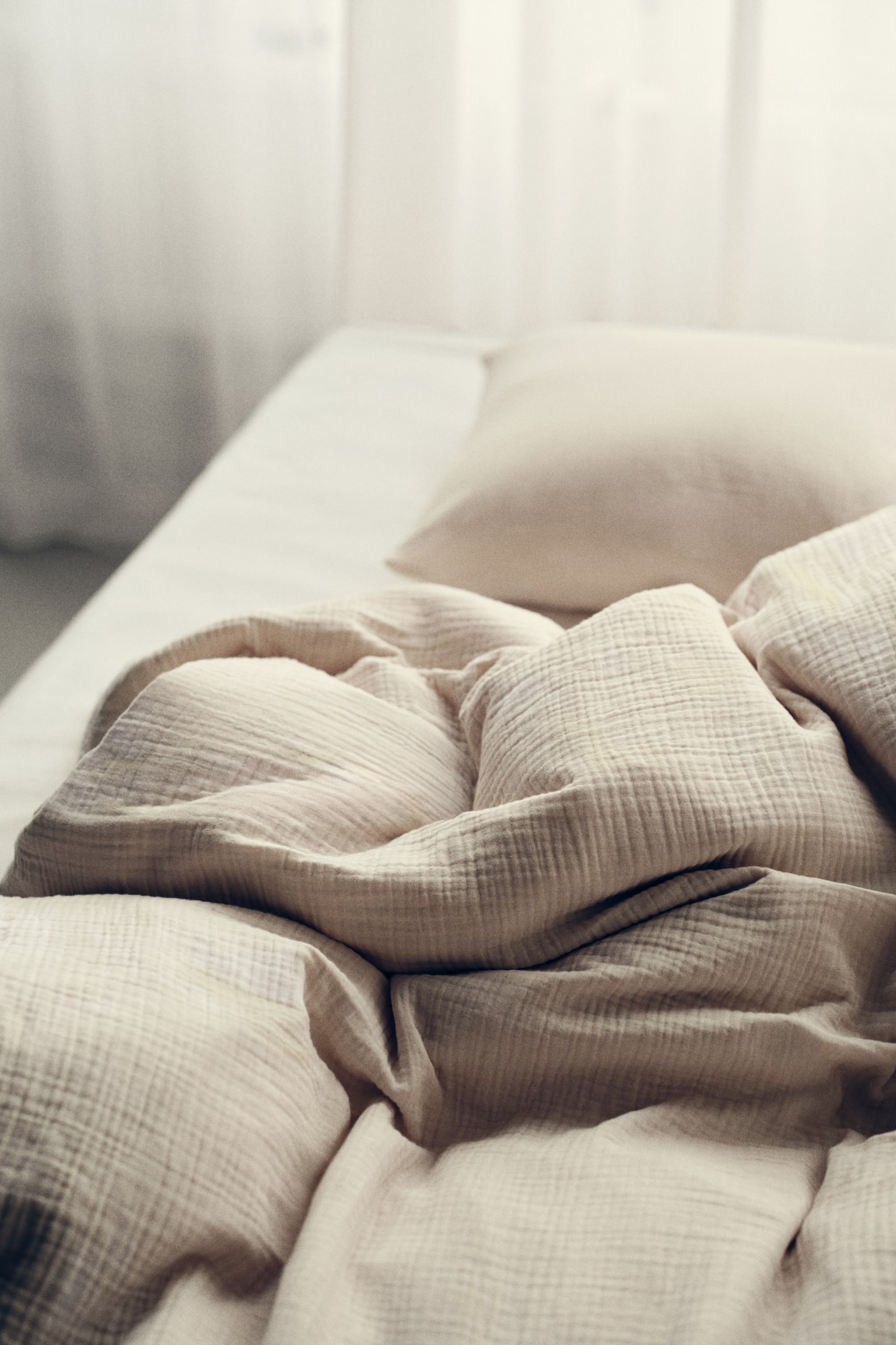 Muslin single duvet cover set-Light beige - 2