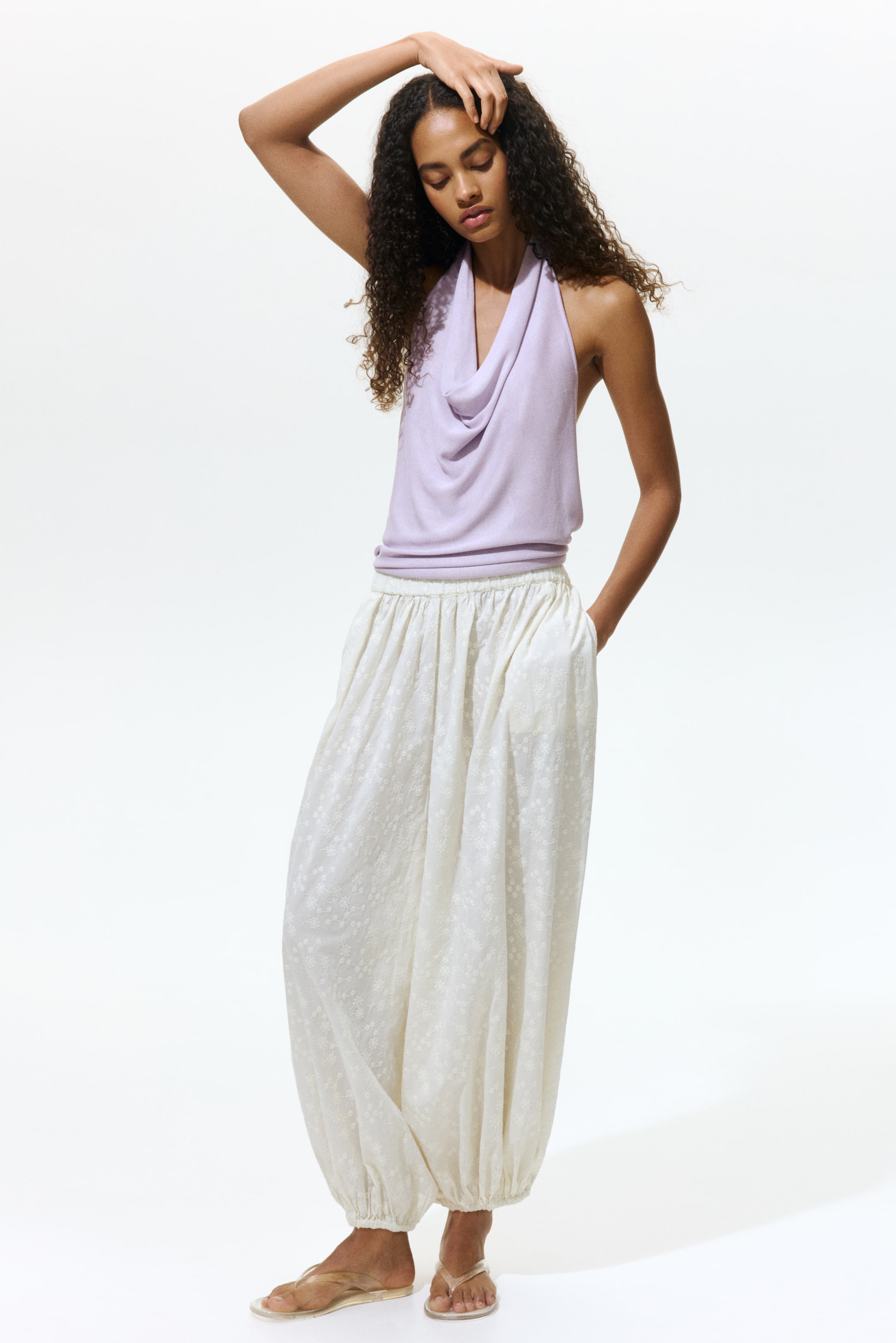 Fine-knit Halterneck Top