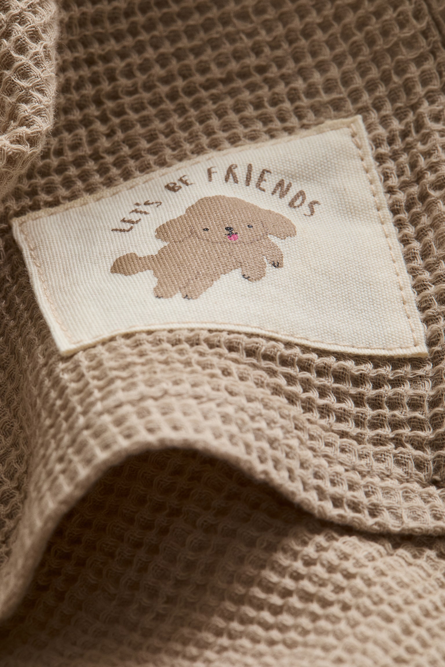 2-pack waffled cotton cloths - Bej/Verde-prăfuit - 3