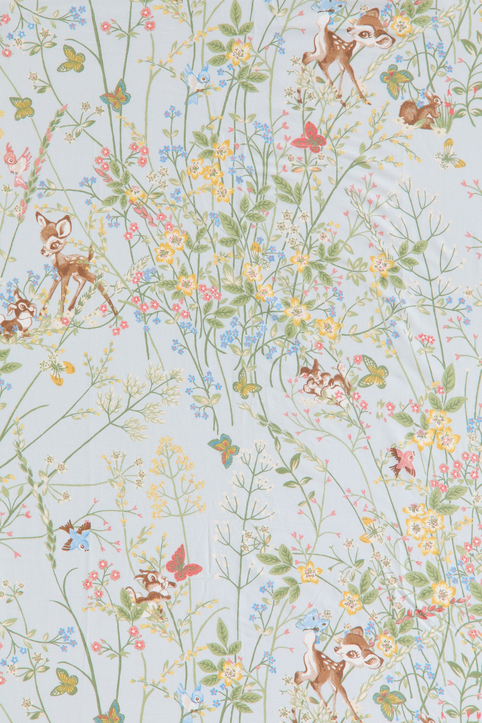 Patterned cotton fitted sheet - Light blue/Bambi/Pink/Bambi/White/Bambi - 4