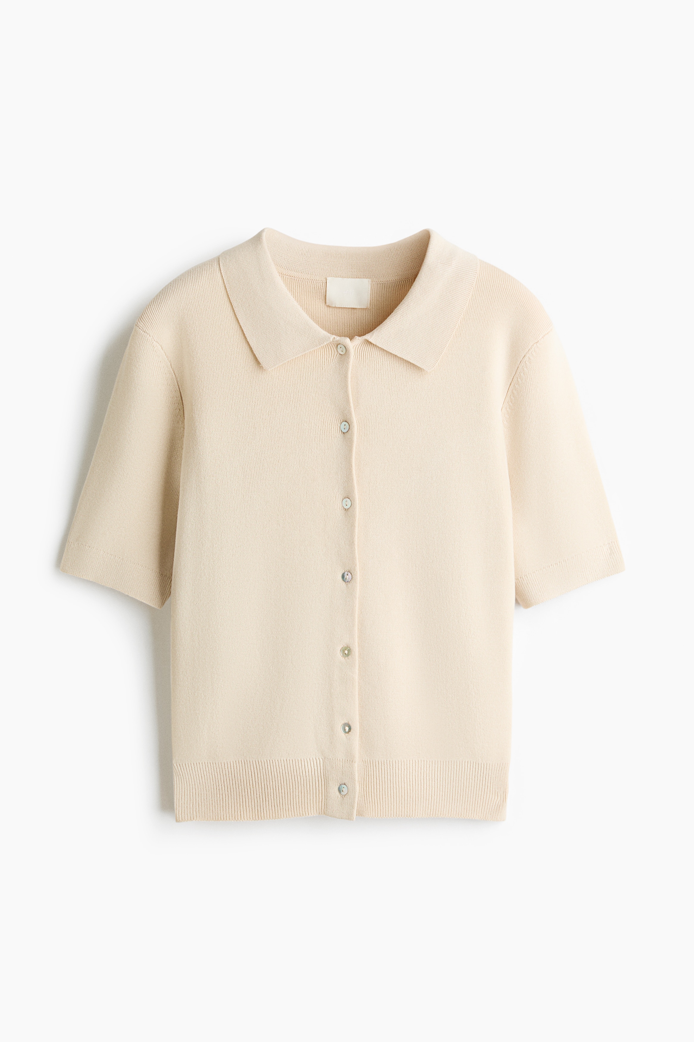 Ribbed short-sleeved cardigan