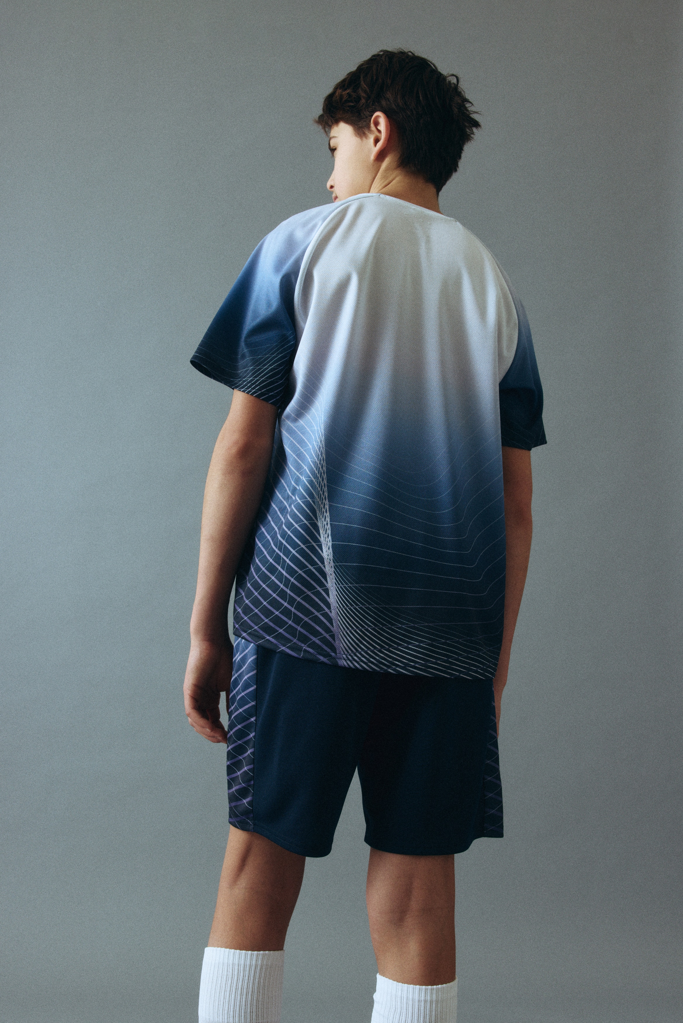 Ποδοσφαιρικό σετ 2 τεμαχίων με τεχνολογία DryMove™ - Ναυτικό μπλε/μοτίβο/Κόκκινο/μοτίβο