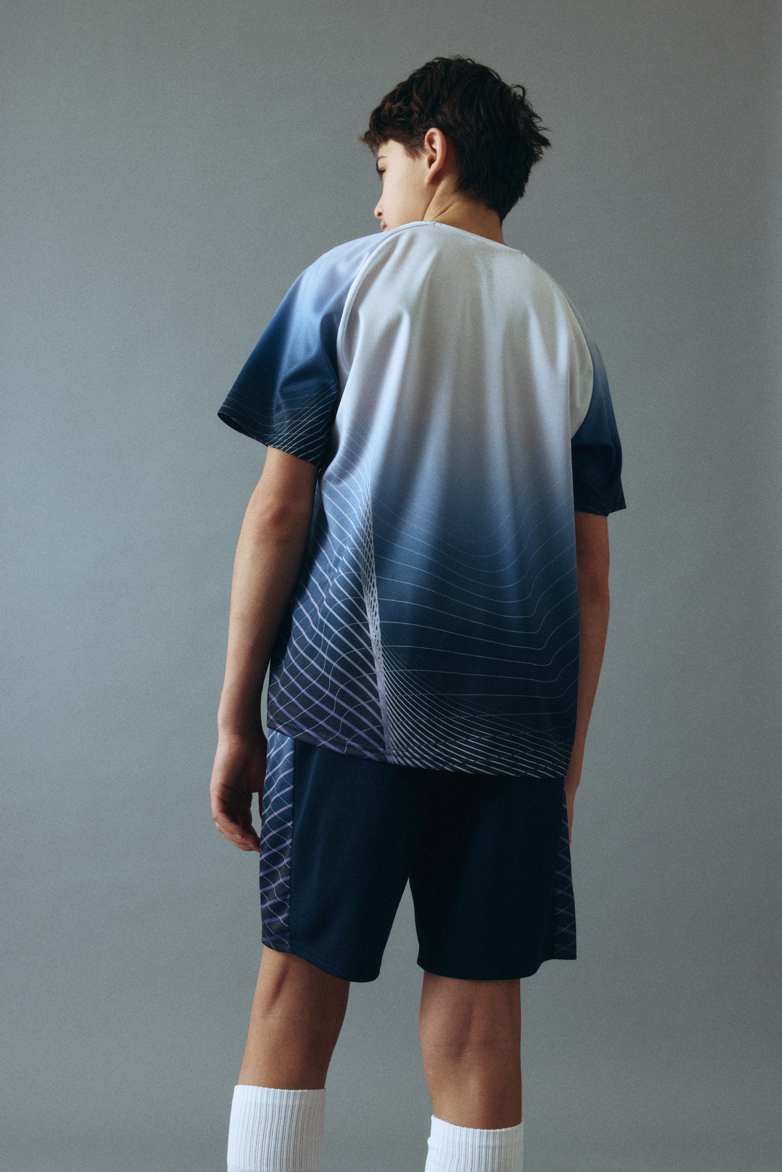 2-Piece Soccer Set with DryMove™ - Navy blue/patterned/Light gray/10/Red/patterned - 2