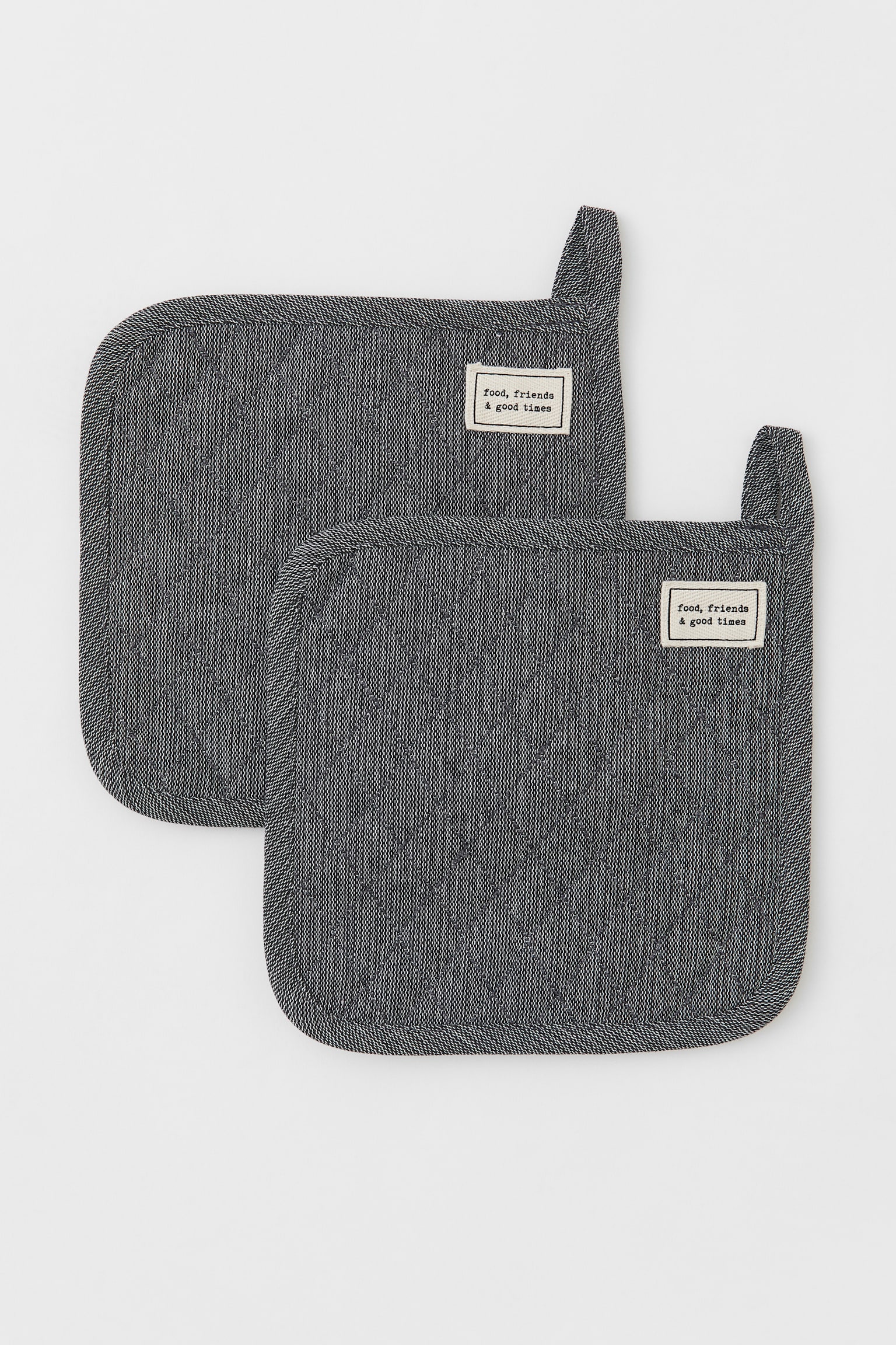 2-pack pot holders - Dark grey marl - 1