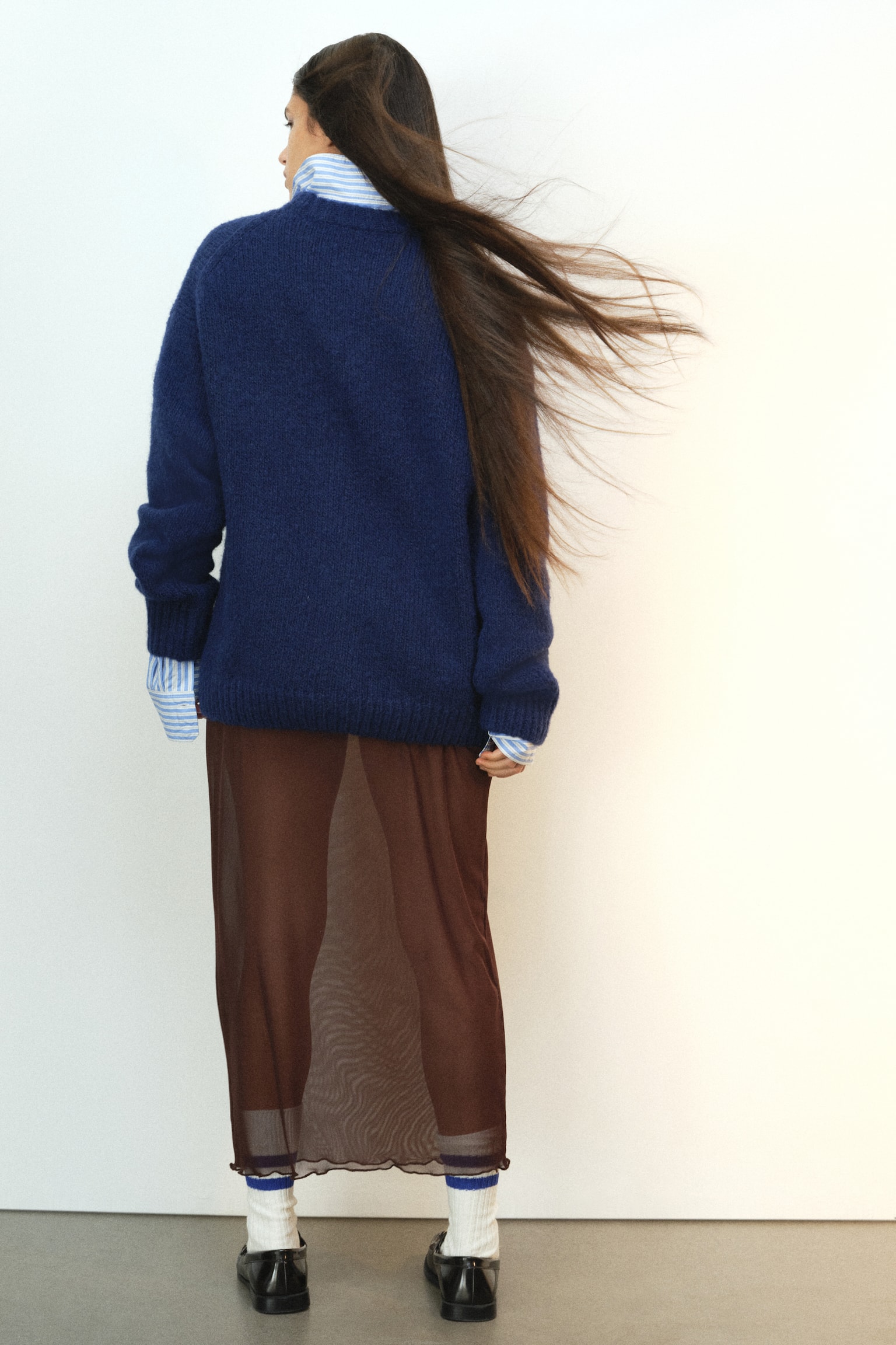 Fine-knit jumper - Dark blue/Dark green/Yellow - 6