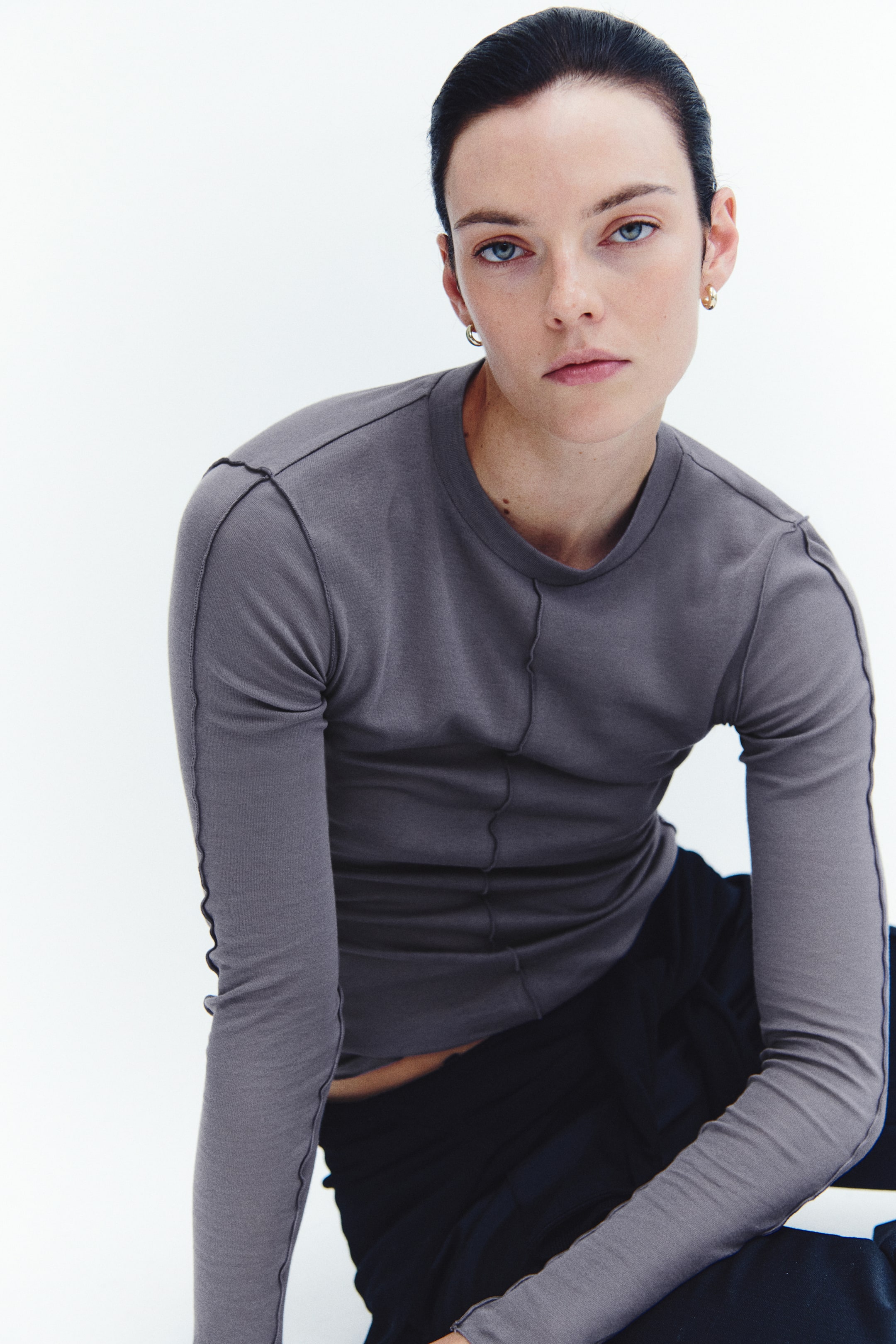 Long-Sleeved Pima Cotton Top