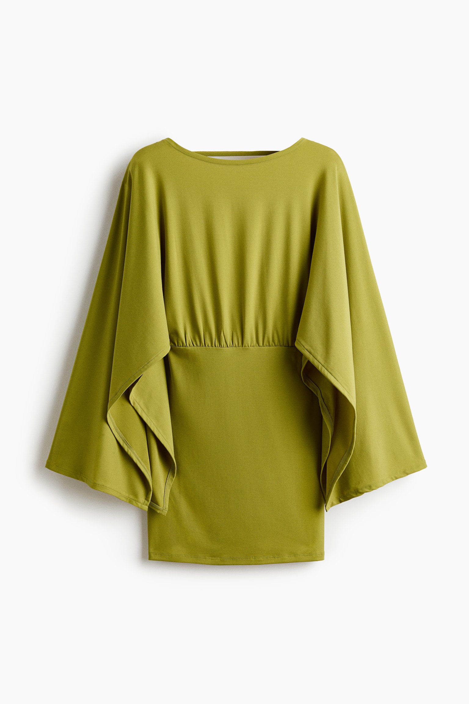 Cape-Sleeved Fine-Knit Dress