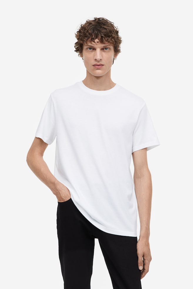 T-shirt Regular Fit - Blanc/Noir/Beige clair/Gris foncé/Bleu foncé/Bleu foncé/Gris foncé/Vert kaki/Rose/Marron/Gris chiné - 1
