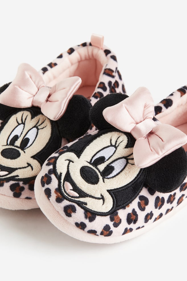 Appliquéd slippers - Light pink/Minnie Mouse - 2