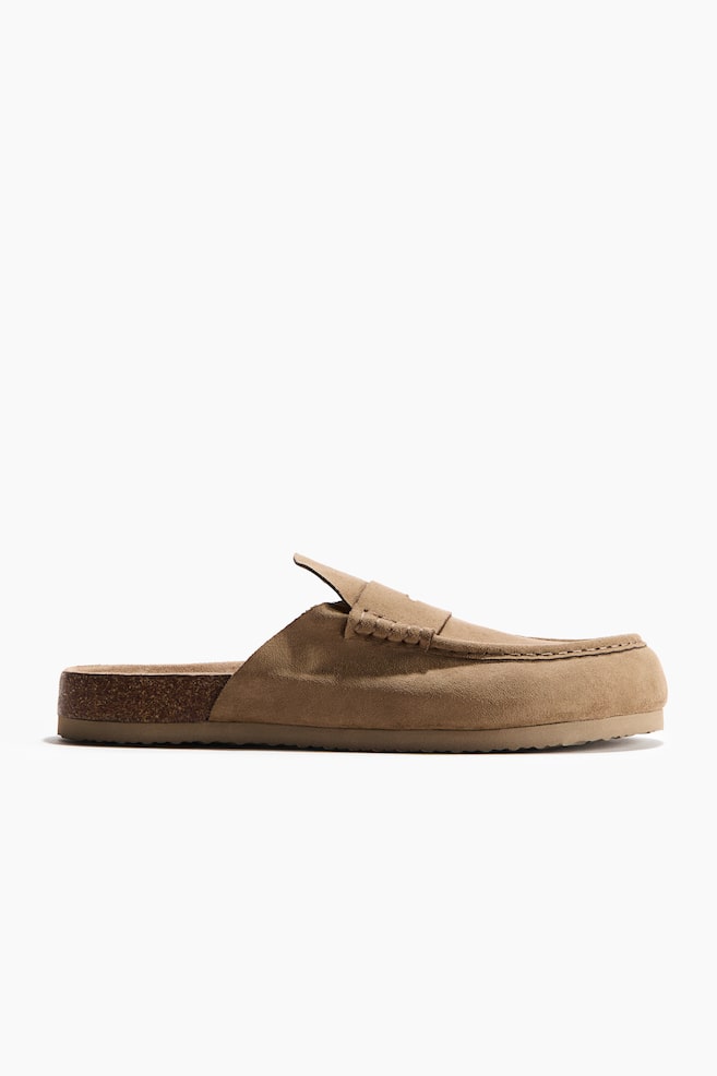 Loafer mules - Beige/Dark brown - 1