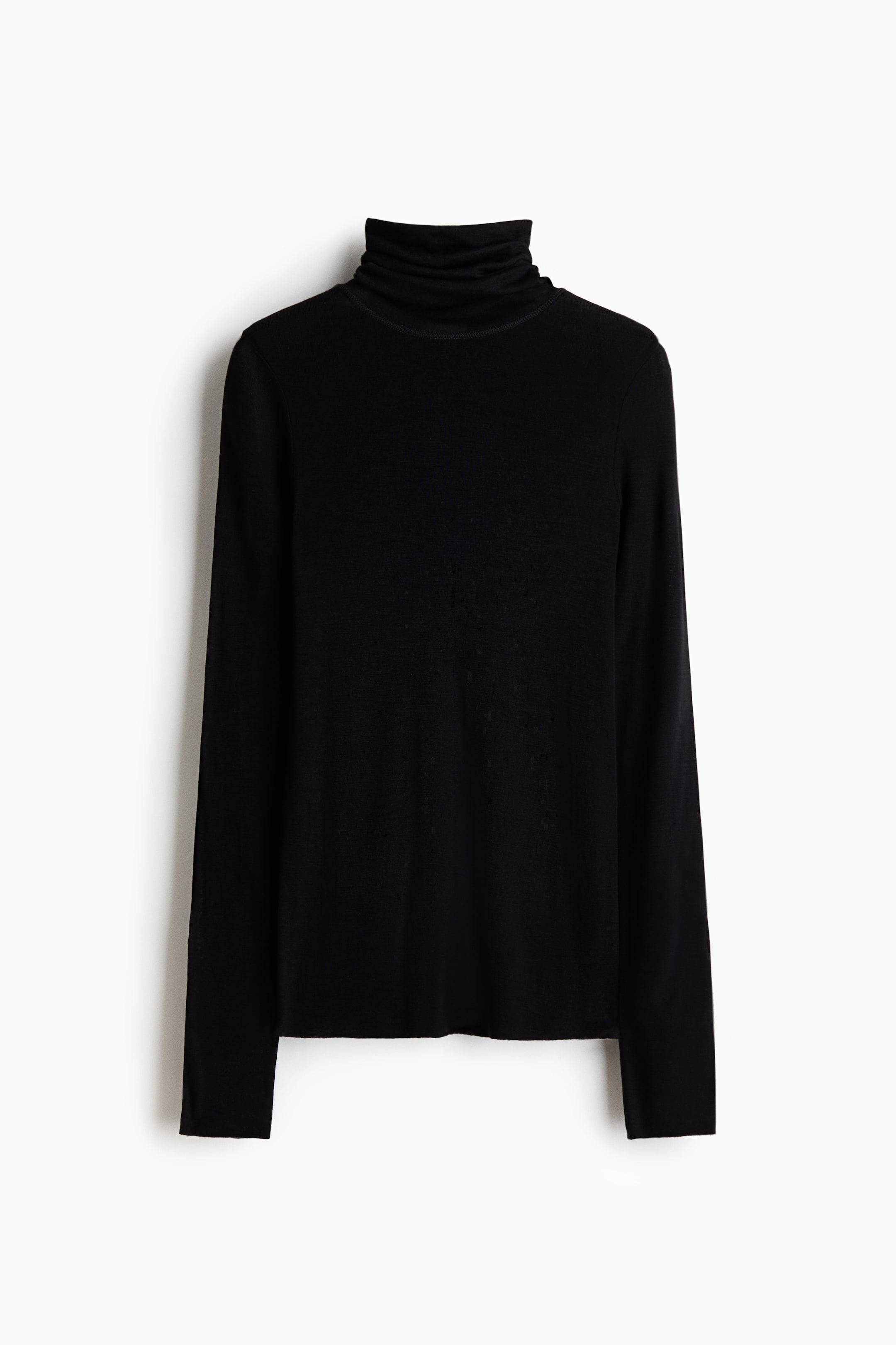 Ampliar la imagen: Top de lana con cuello alto - Negro - Ladies | H&M MX 1