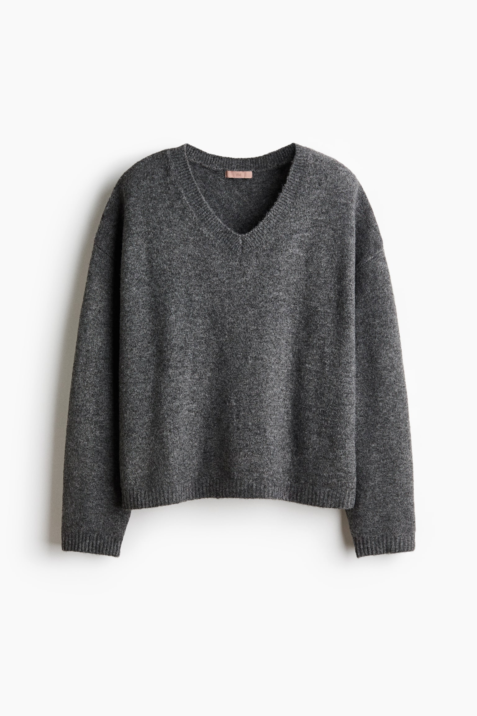 Женский свитер H&M Oversized Sweater, цвет: Тёмный серый меланжевый — фото 1