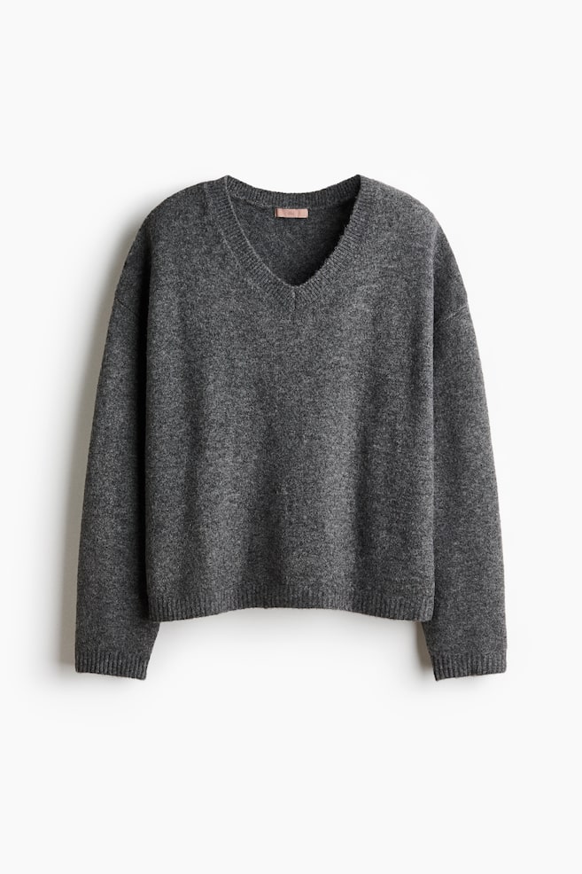Oversized Sweater - Dark gray melange - 1
