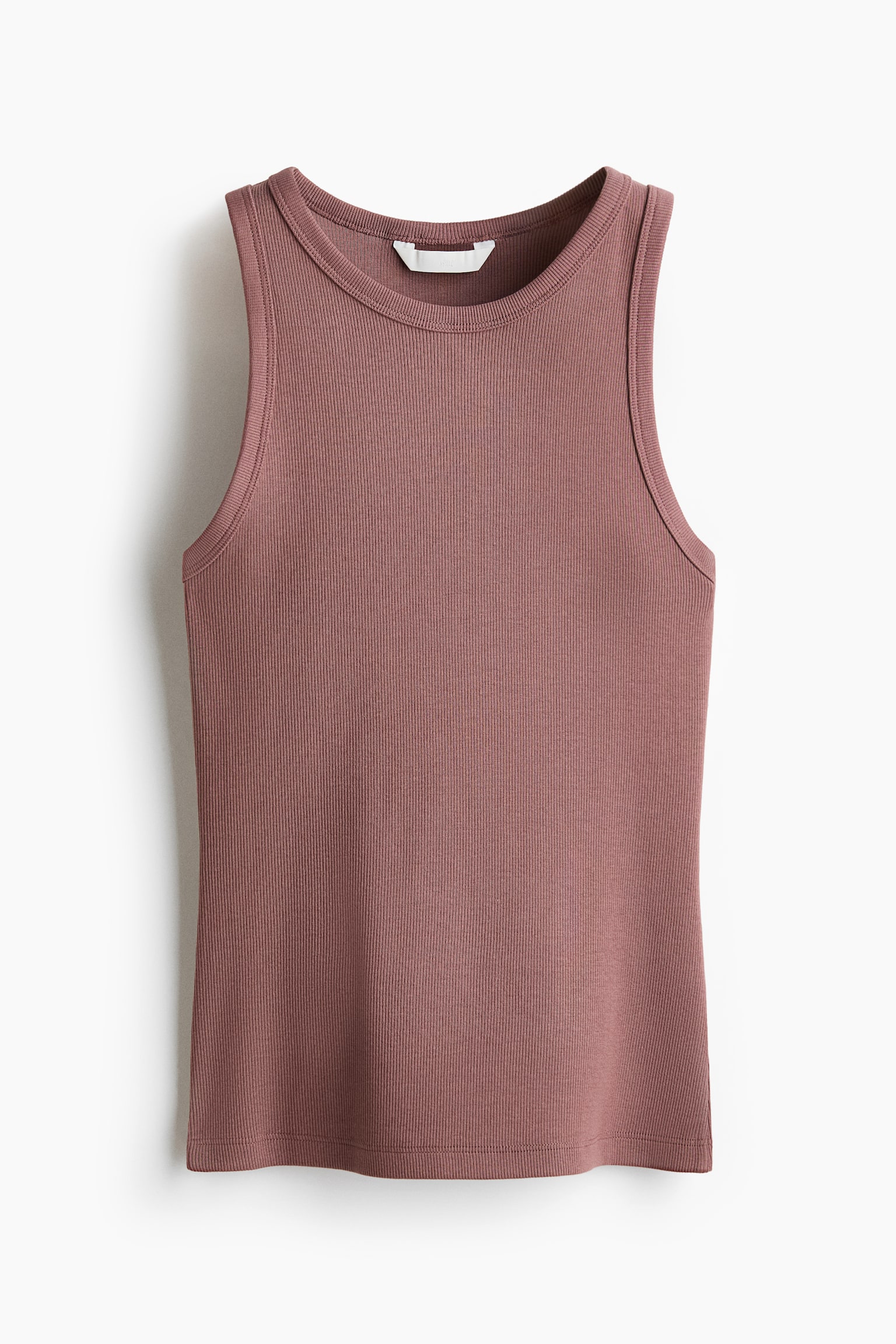 Ribbed cotton vest top - Dark dusty pink/White/Black/Navy blue - 1