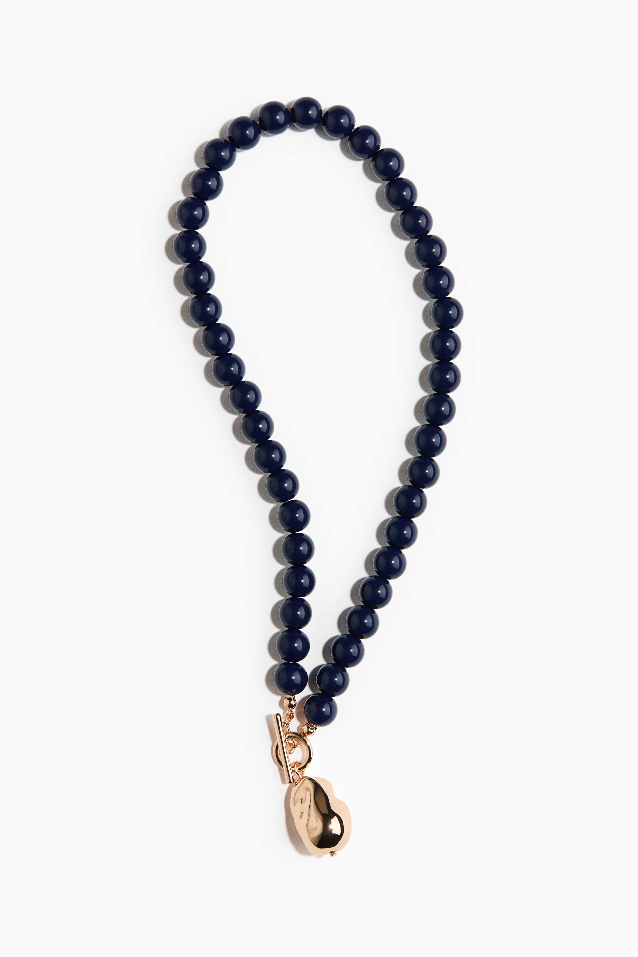 View larger image: Beaded necklace - Navy blue/Gold-coloured - Ladies | H&M 1