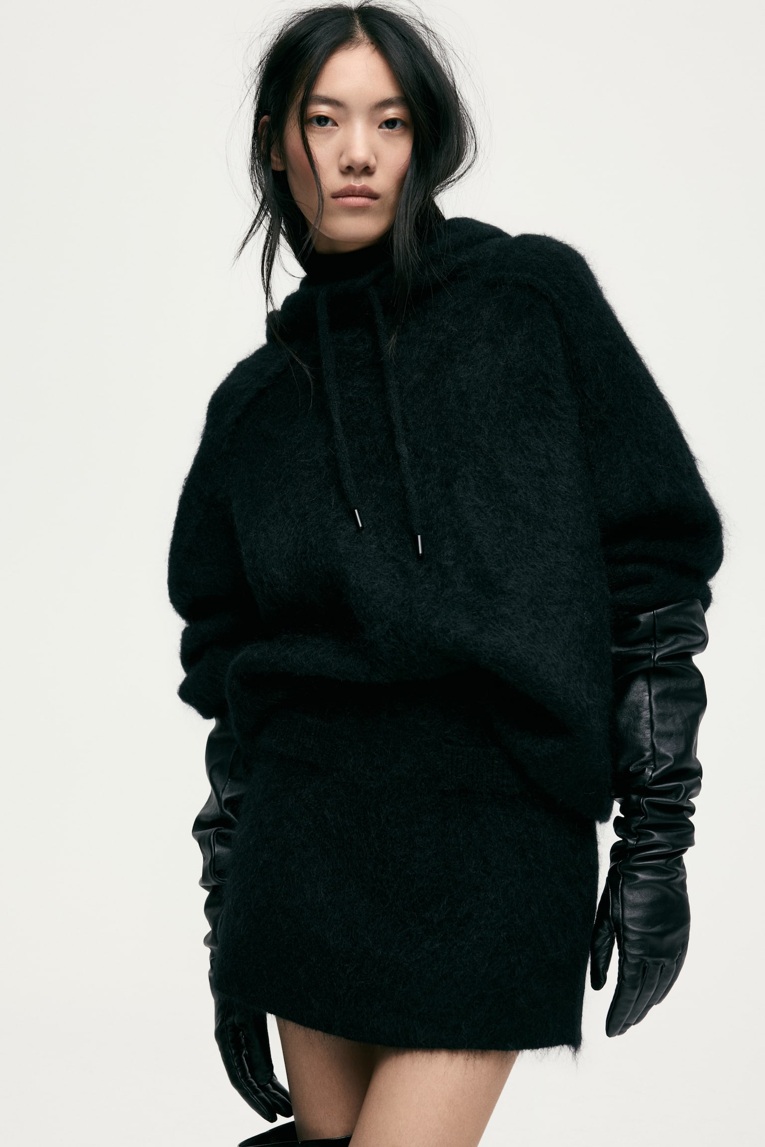 モヘアブレンドスカート - ブラック - 5