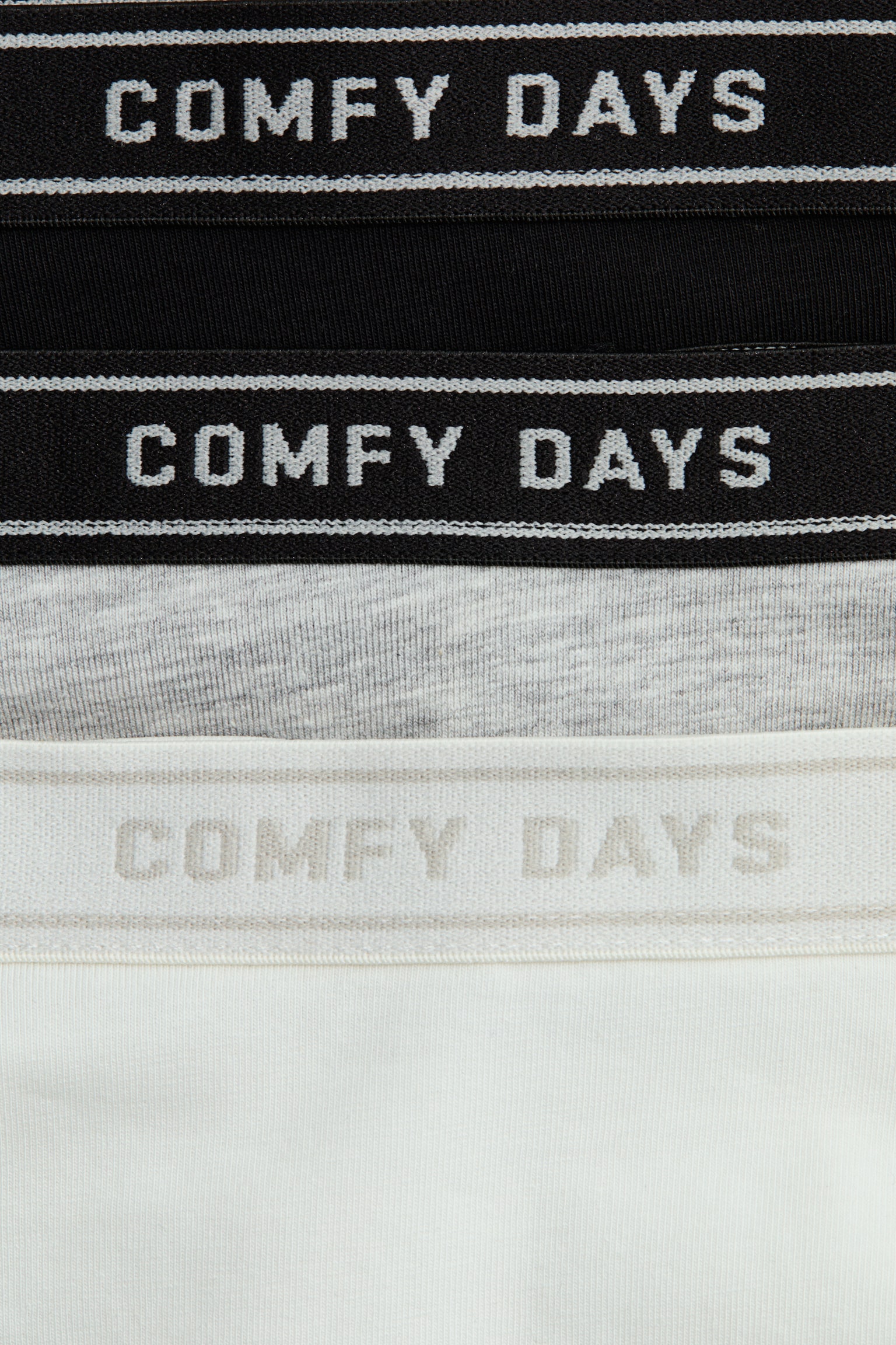 5-pack text-motif hipster biefs - Black/White/Light grey marl - 3