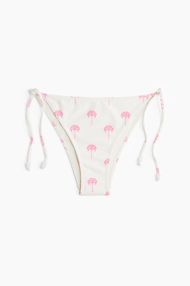 Braga de bikini con lazada - Blanco/Palmeras/Verde empolvado claro/Verde lima/Blanco/Estampado rojo oscuro/Azul/Verde oscuro/Blanco/Negro - 1
