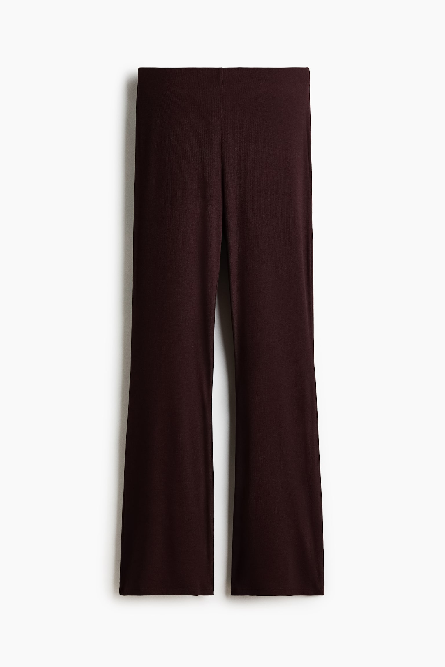 Flared jersey trousers - Dark brown/Black - 1