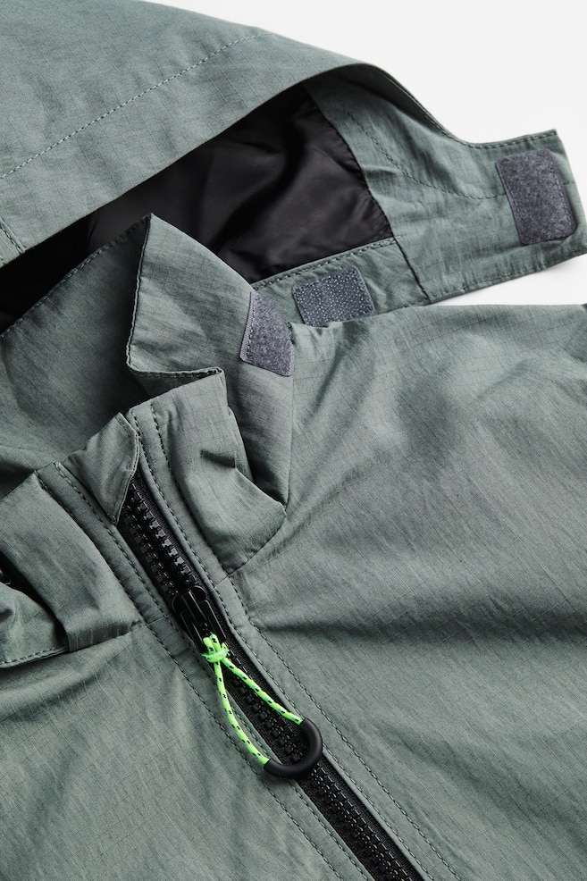 Hooded shell jacket - Dusky green/Black - 2