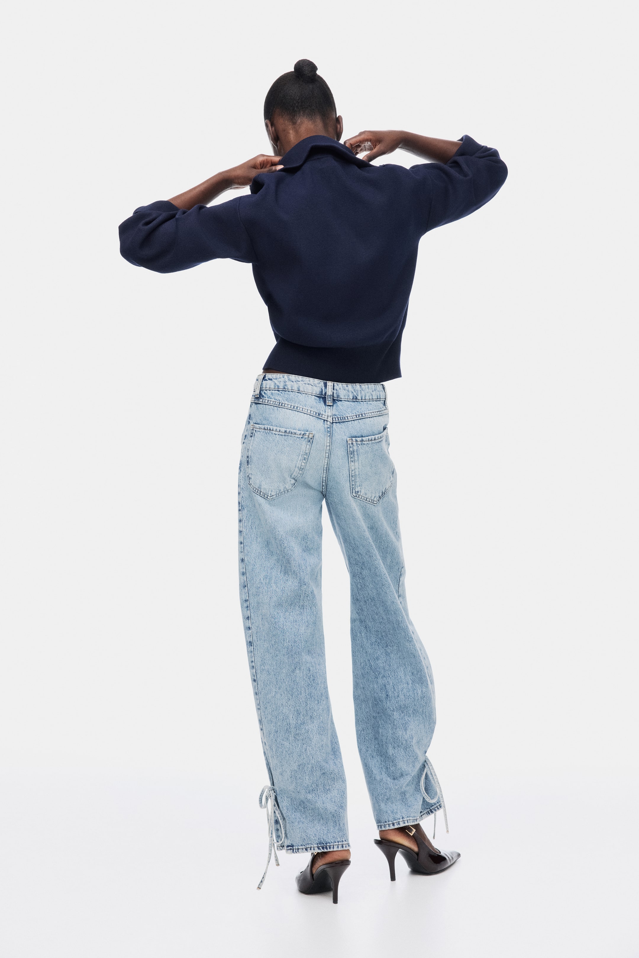 Jean droit taille haute