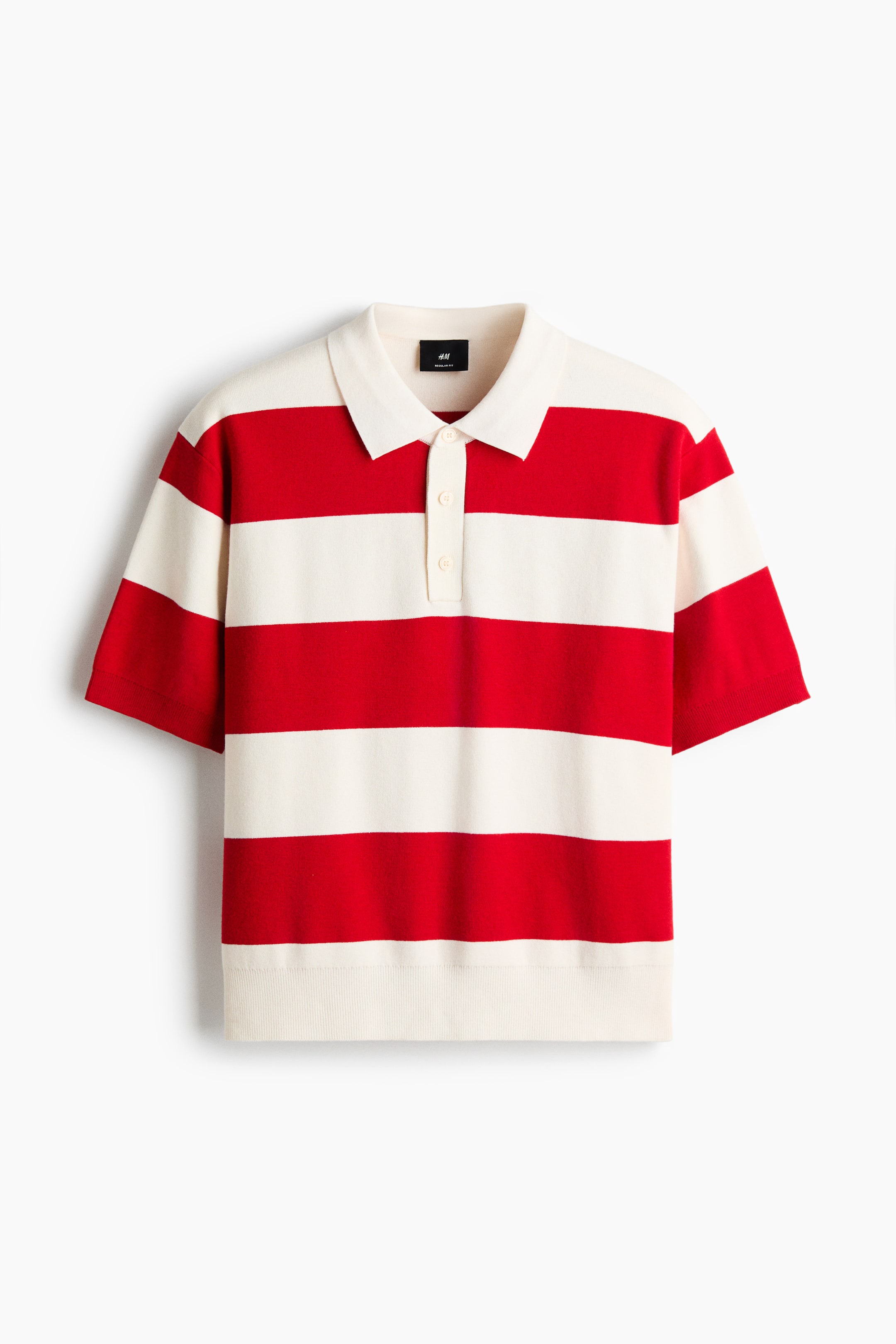 View larger image: Regular Fit Polo shirt - Bright red/striped - Men | H&M PH 5