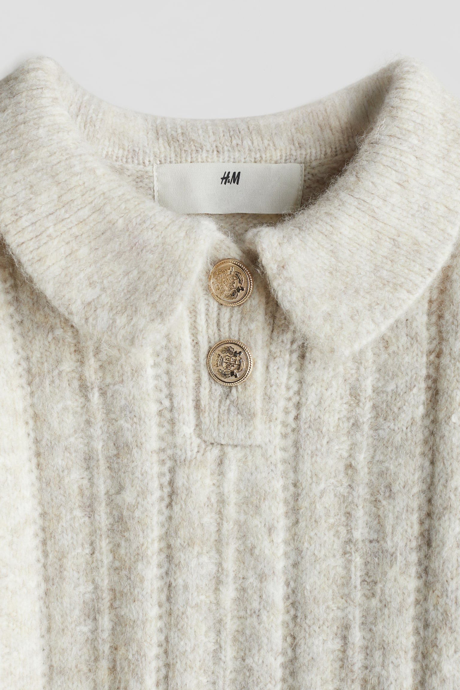 Collared Sweater - Light beige marle - 2