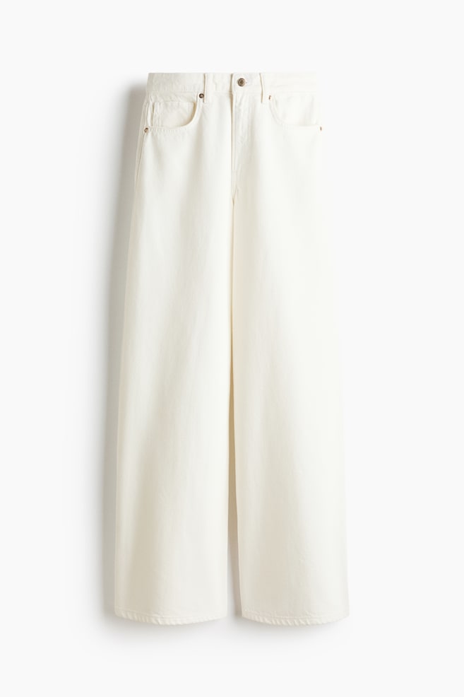 Wide High Waist Jeans - White/Light denim blue/Dark denim blue/Denim blue - 1
