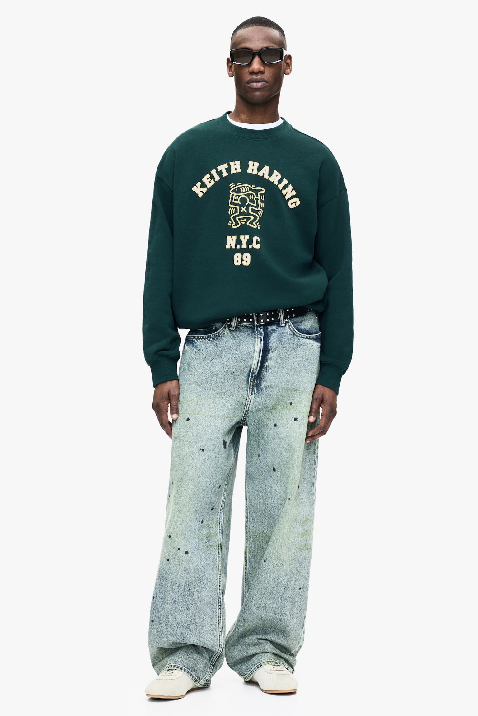 Áo nỉ in hình Oversized Fit - Màu xanh lá đậm/Keith Haring/Màu be nhạt/Keith Haring/Xanh forest/Vincent van Gogh/Màu đen/Cypress Hill - 3