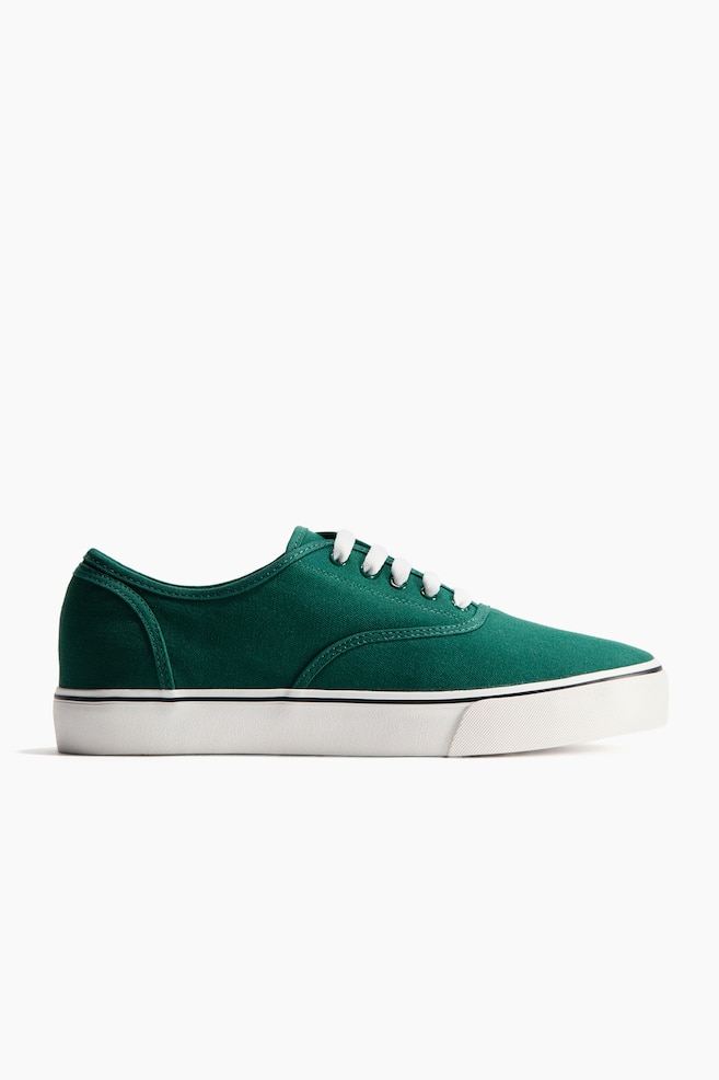 Sneakers en toile - Vert/Noir - 1