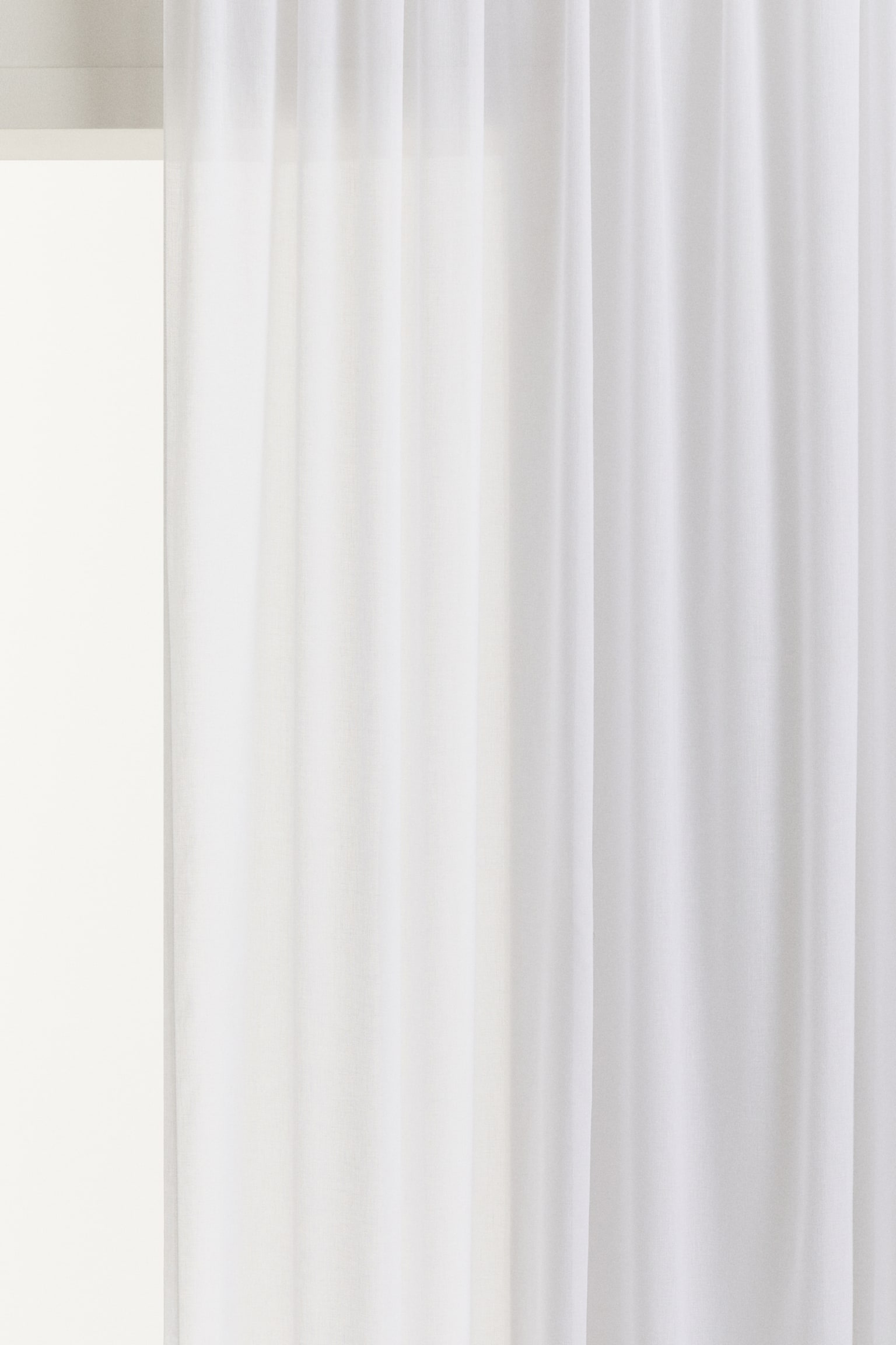 2-pack airy curtains - White/Greige