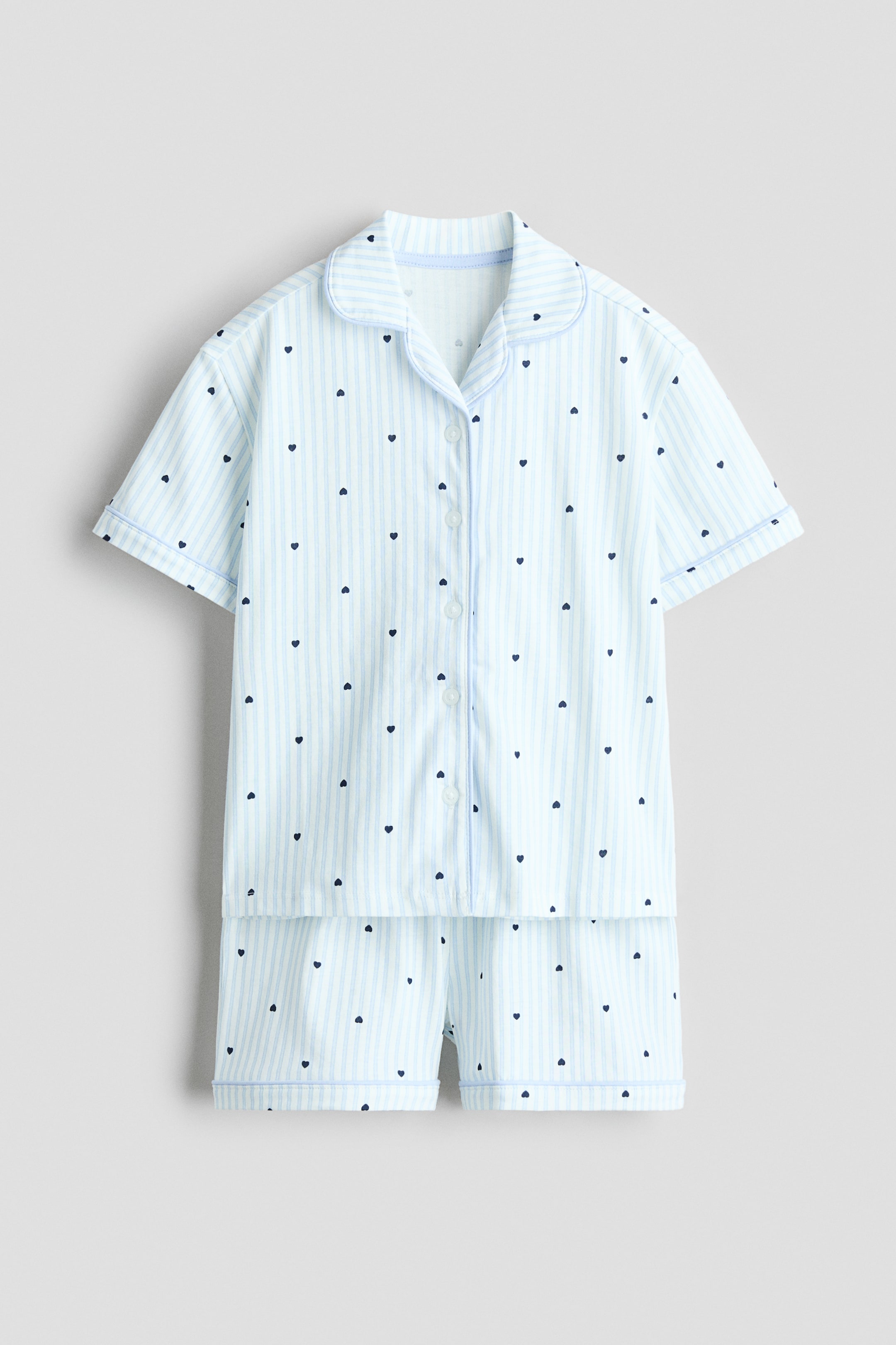 이미지 확대 보기: 패턴 저지 파자마 - 라이트 블루/하트 - Kids | H&M KR 1