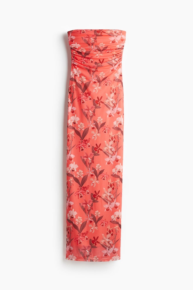 Printedmesh Maxi Dress - Punainen - 1