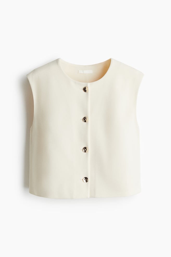 Interlock waistcoat - Cream/Dark beige - 1