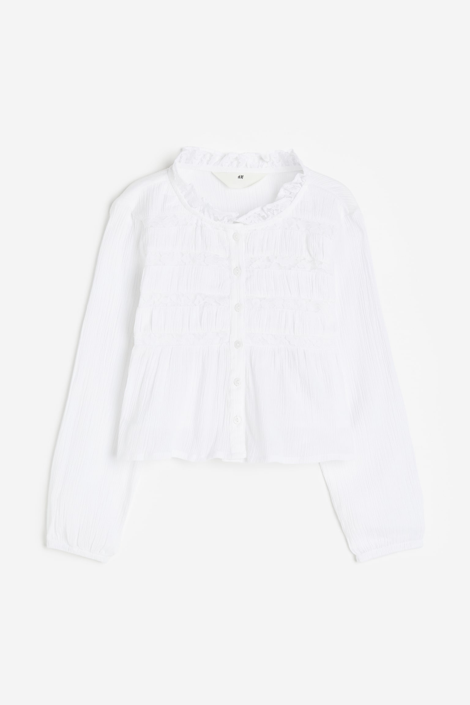 Lace-detail blouse - White - 1