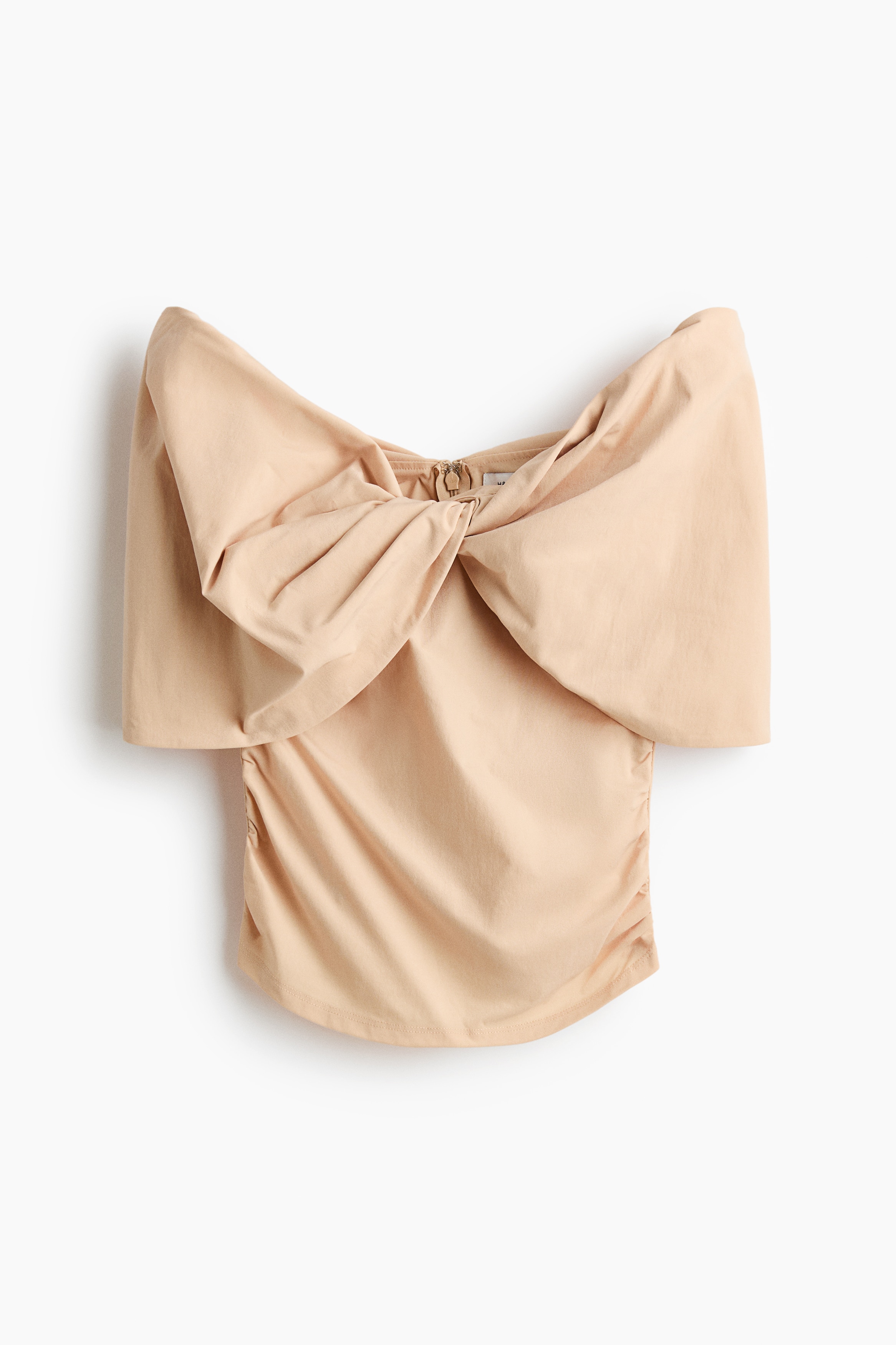 Twist-detail off-the-shoulder top - Beige