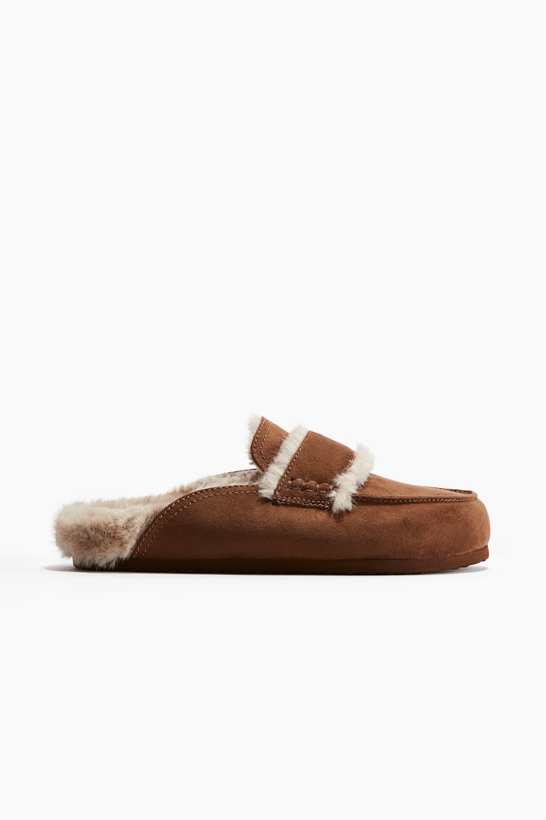 Warm-Lined Slippers Brown Ladies H&M US