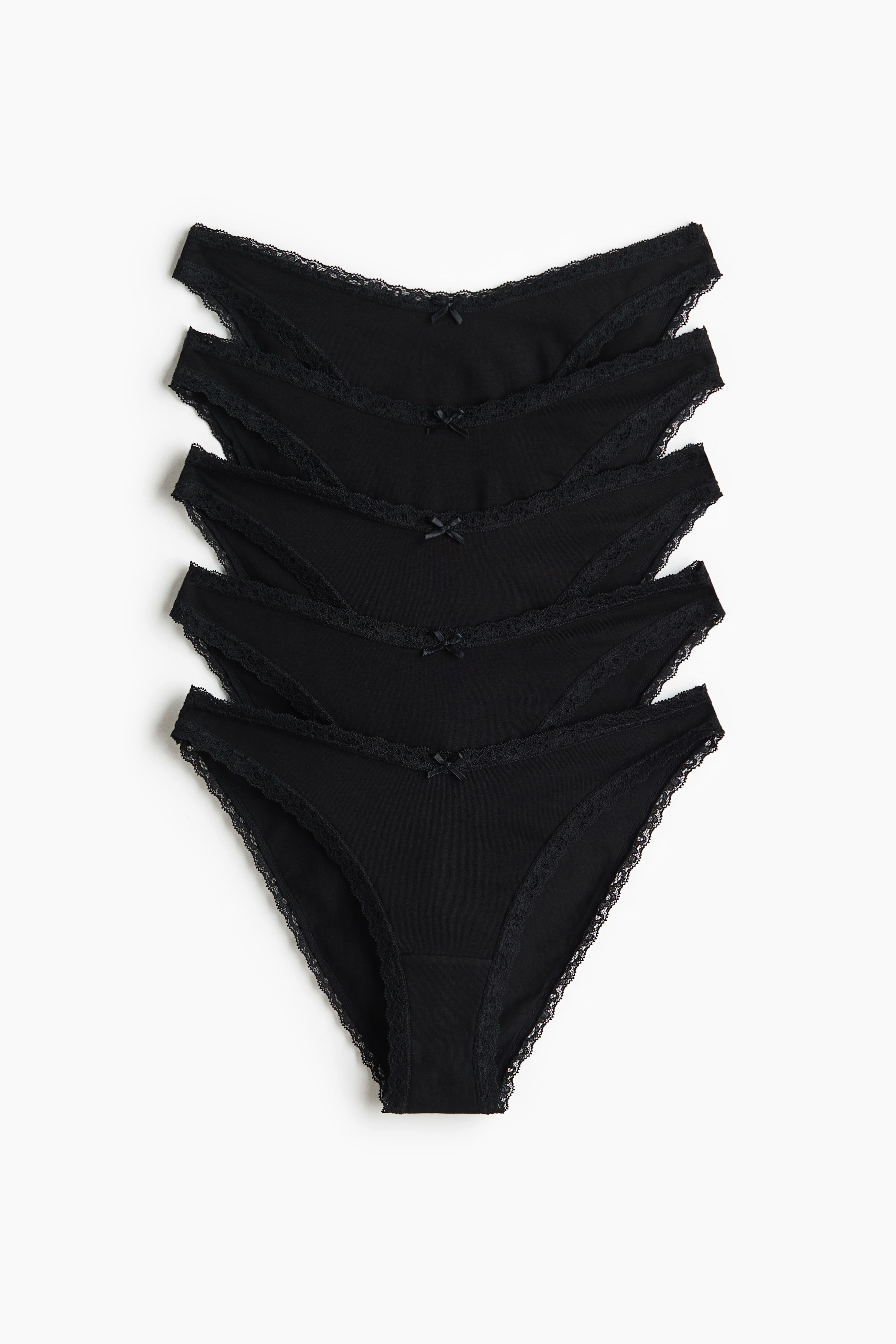 5-Pack Lace-Trimmed Cotton Briefs