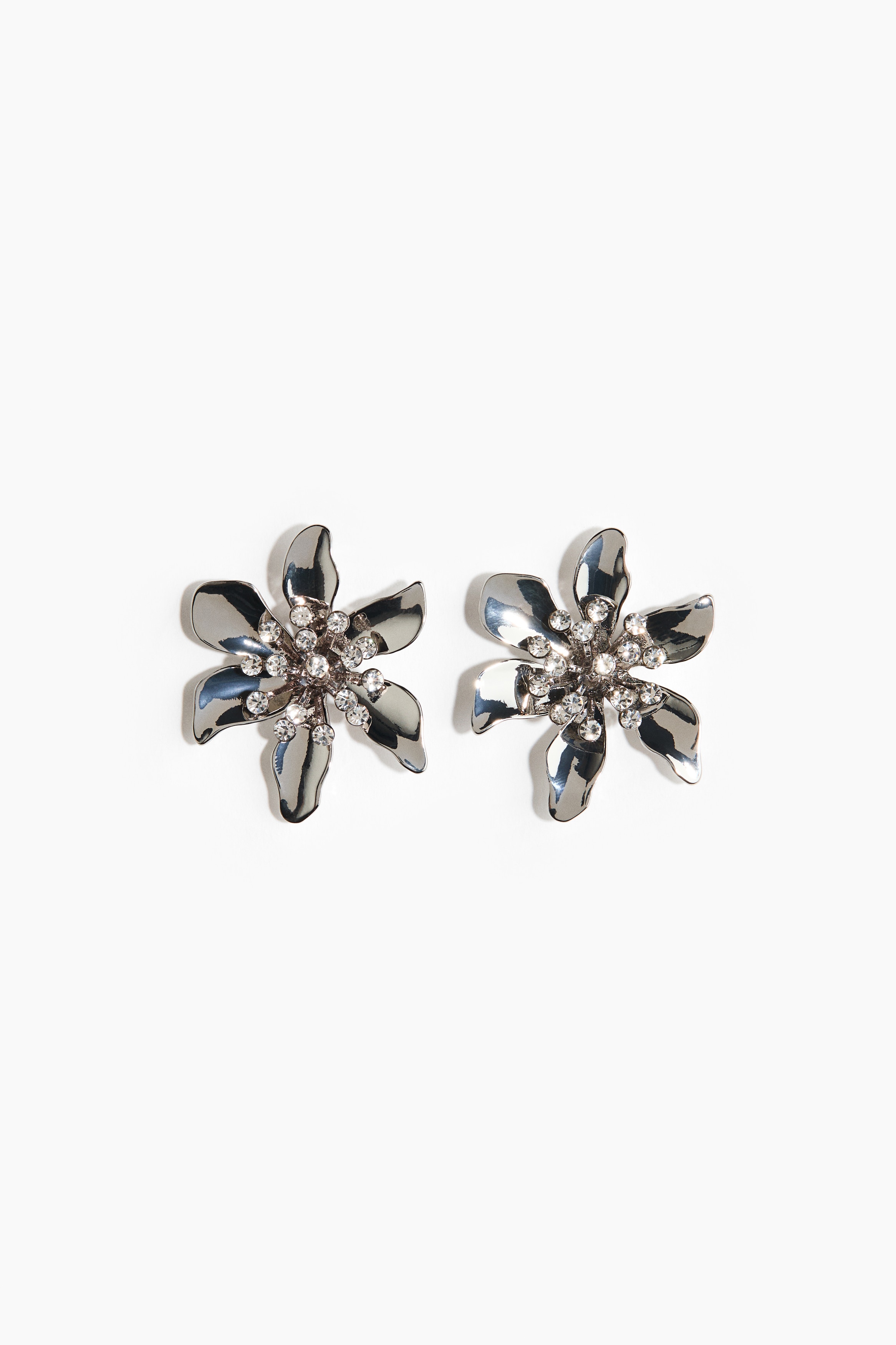 H & M - Flower-shaped earrings - シルバー