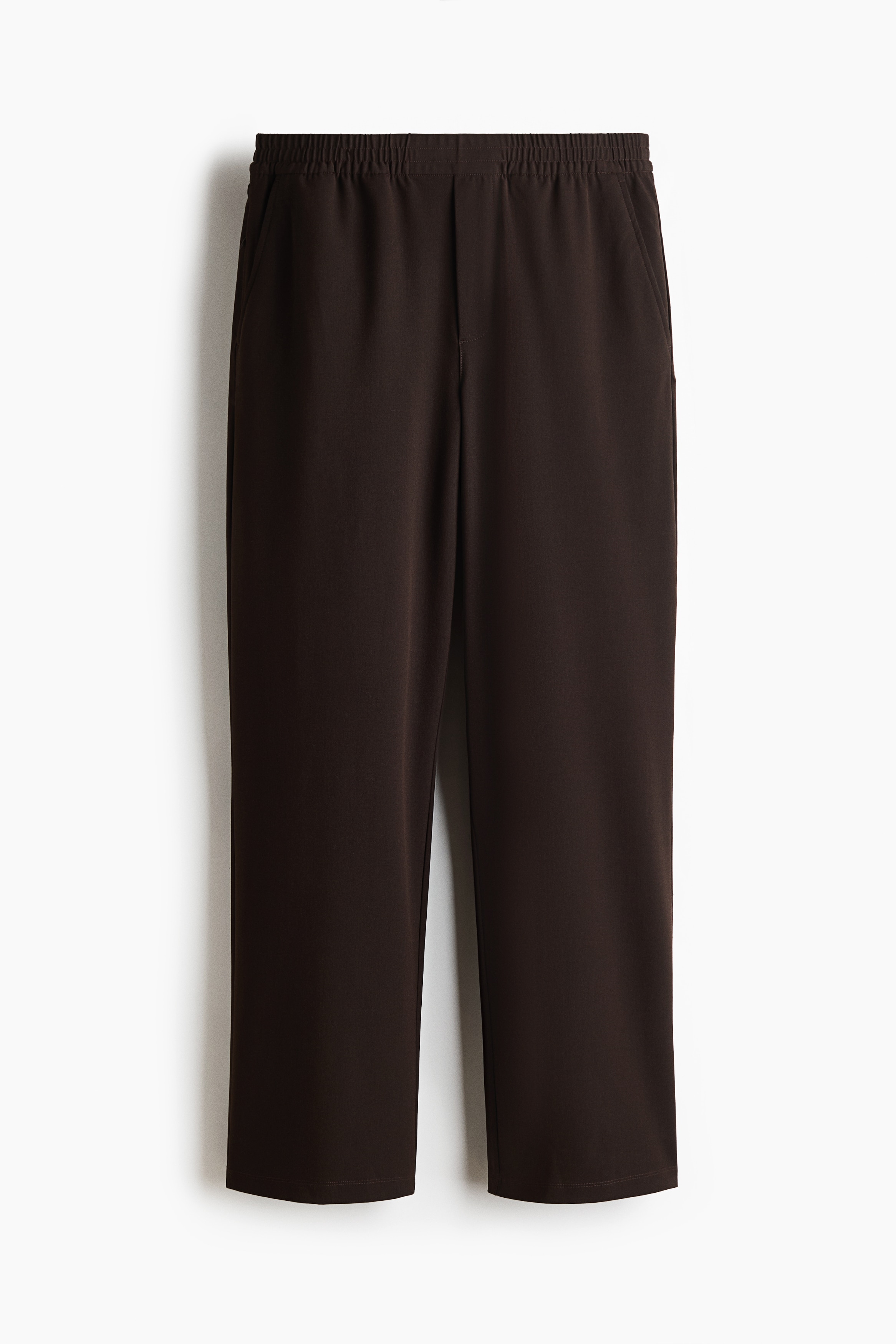 Four-Way Stretch Wide-Cut Pull-On Pants - Dark brown/Black