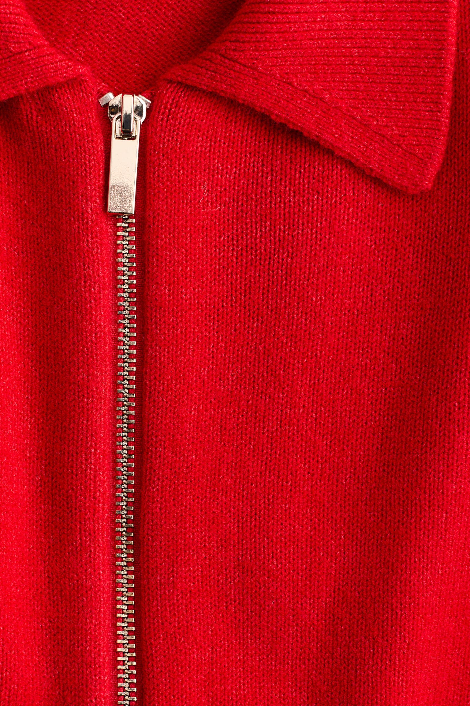 Kardigan oversize z suwakiem - Czerwony/Ciemnobeżowy - 8