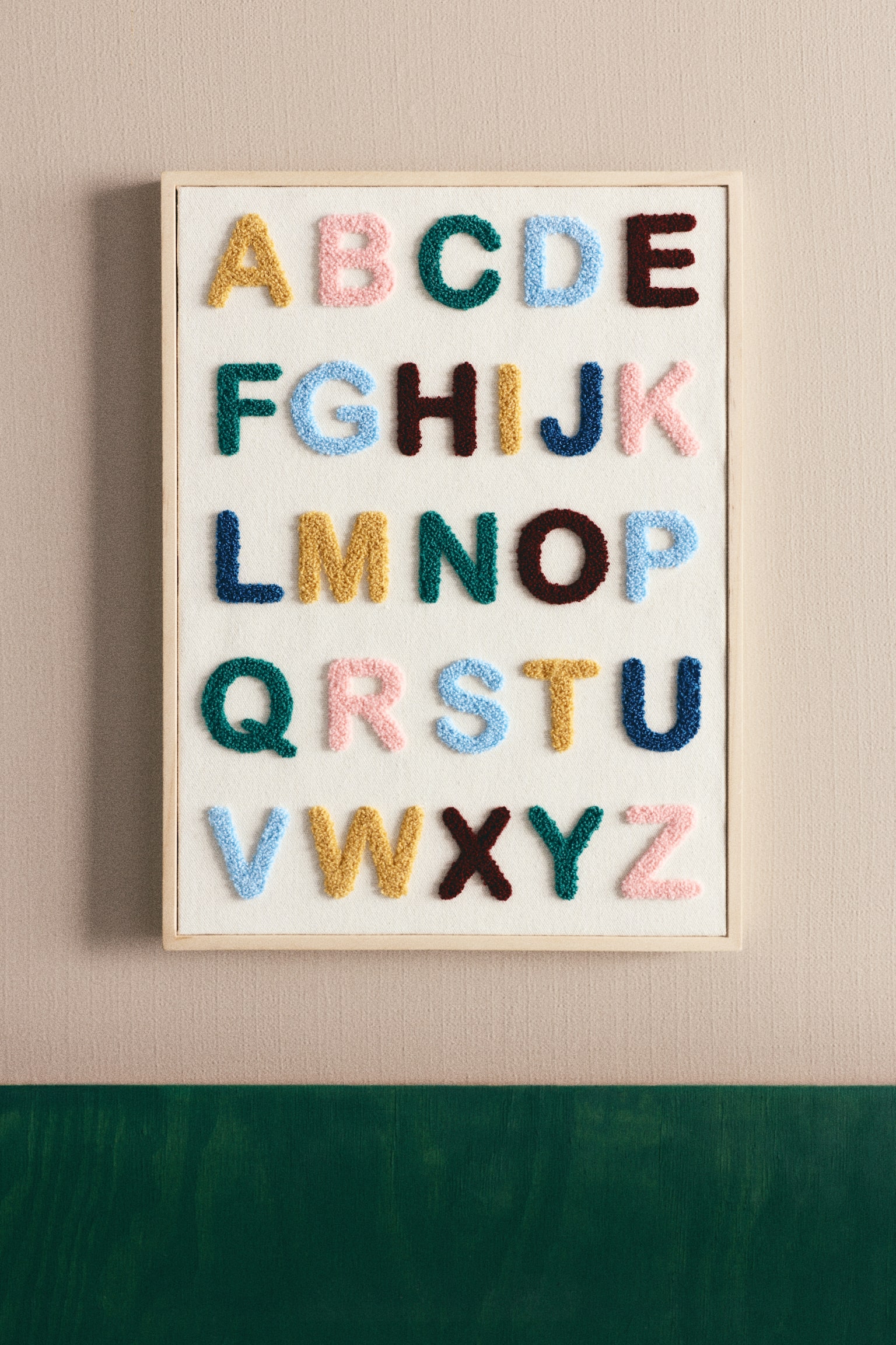 Tufted Wall Art - Light beige/alphabet/Beige/alphabet - 1