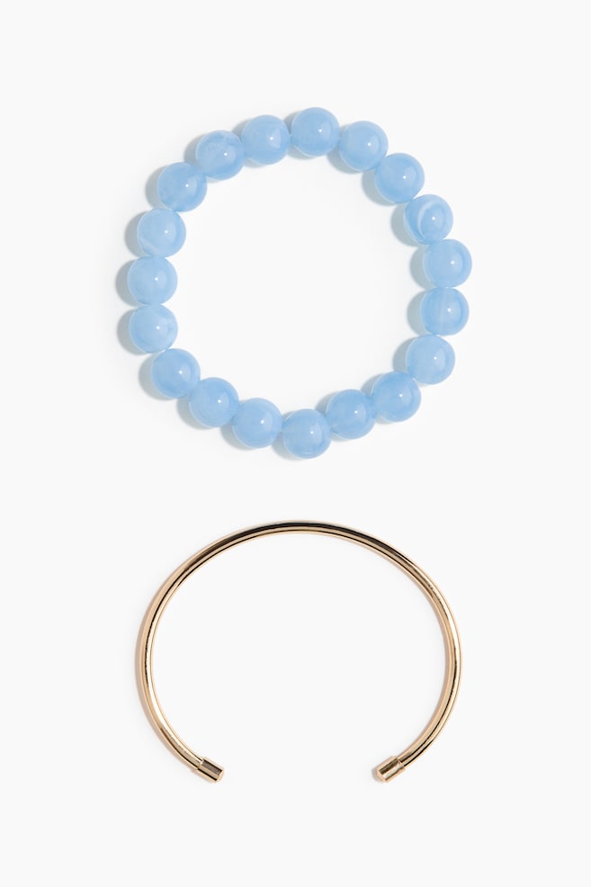 2-Pack Bracelets - Light blue/gold-colored - 1