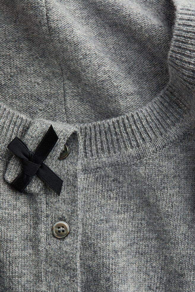 Wool Cardigan - Gray melange - 6