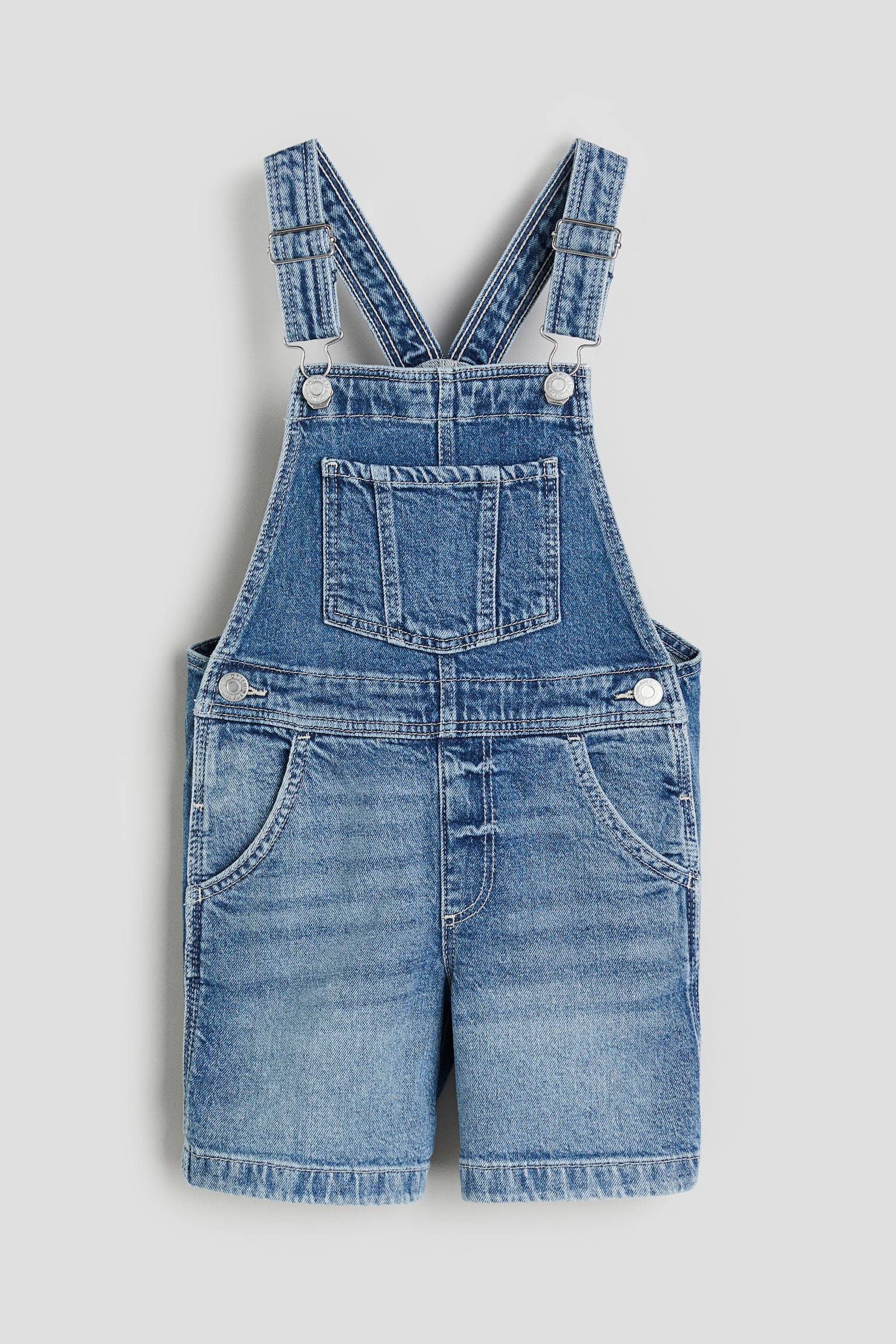 Denim Dungaree Shorts - Denim blue/Light denim blue/Light pink - 1