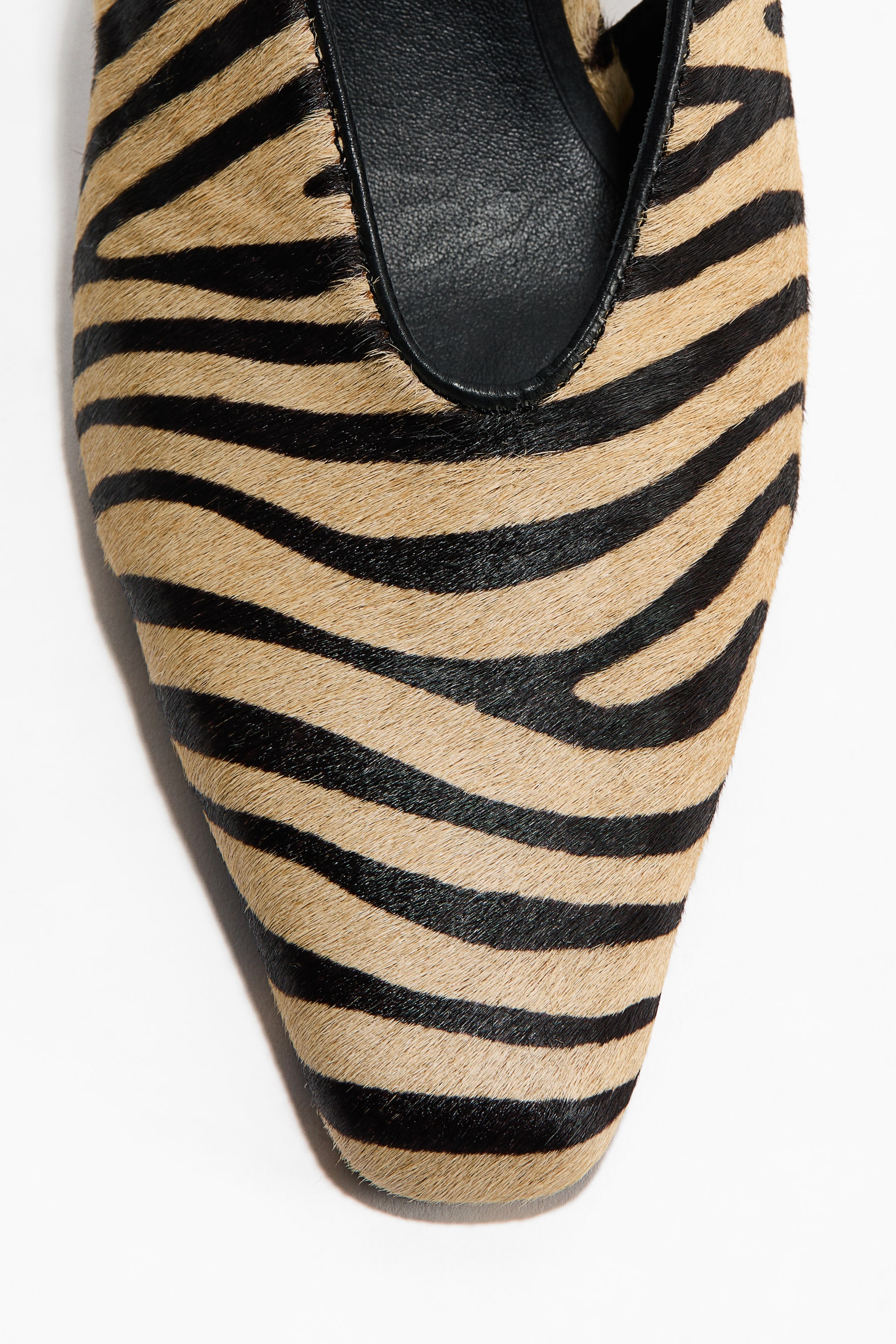 View larger image: Heeled leather slingbacks - Light beige/Faux zebra - Ladies | H&M IE 6